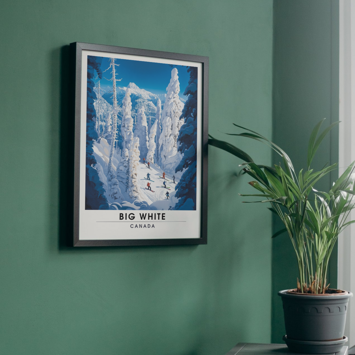 Affiche Big white, Canada | impression de voyage Big white | Affiche Ski