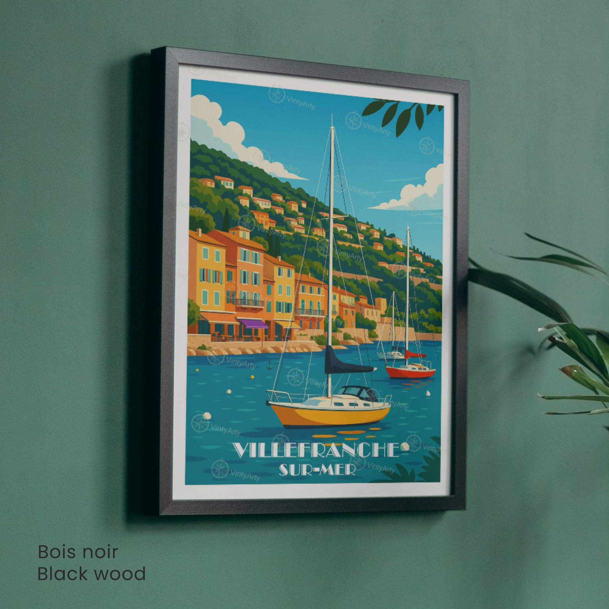 Affiche Villefranche-sur-Mer | Poster Murale France | Affiche Côte d'Azur