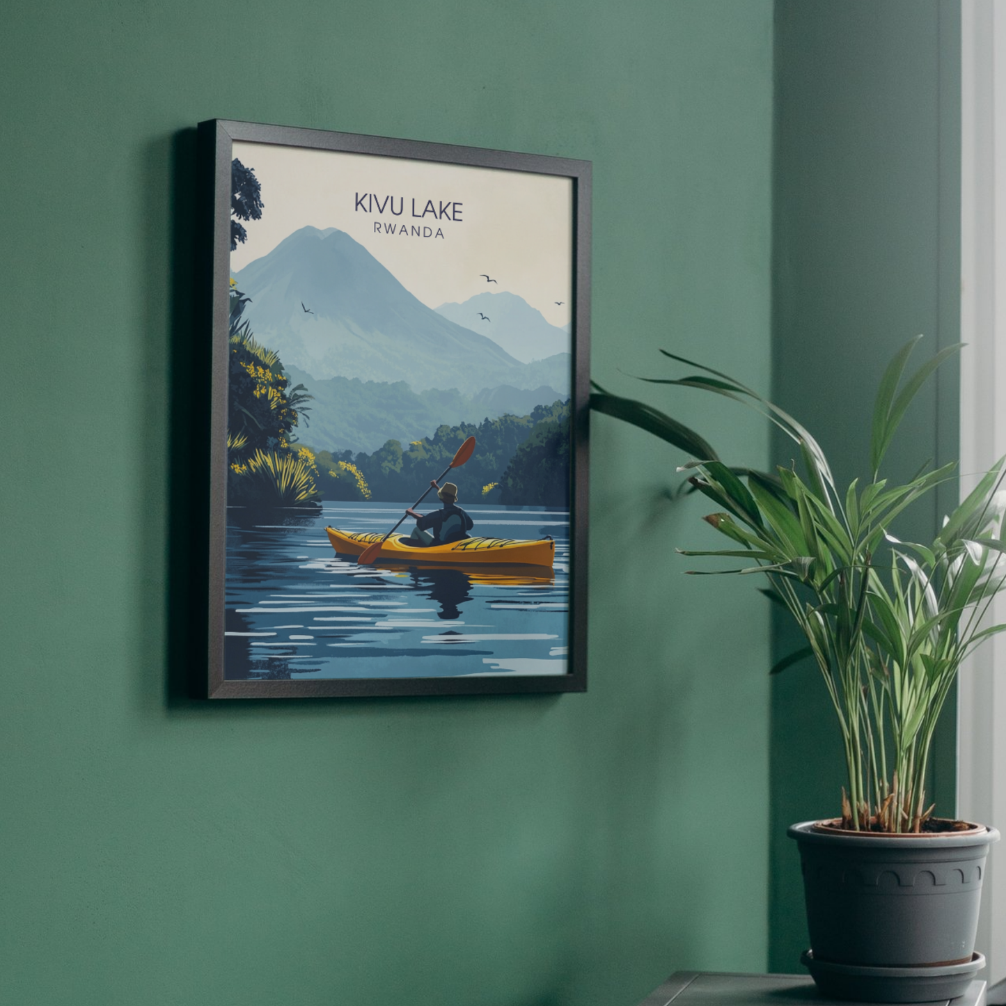 Affiche Kivu Lac | Impression de Congo | Affiche Lac