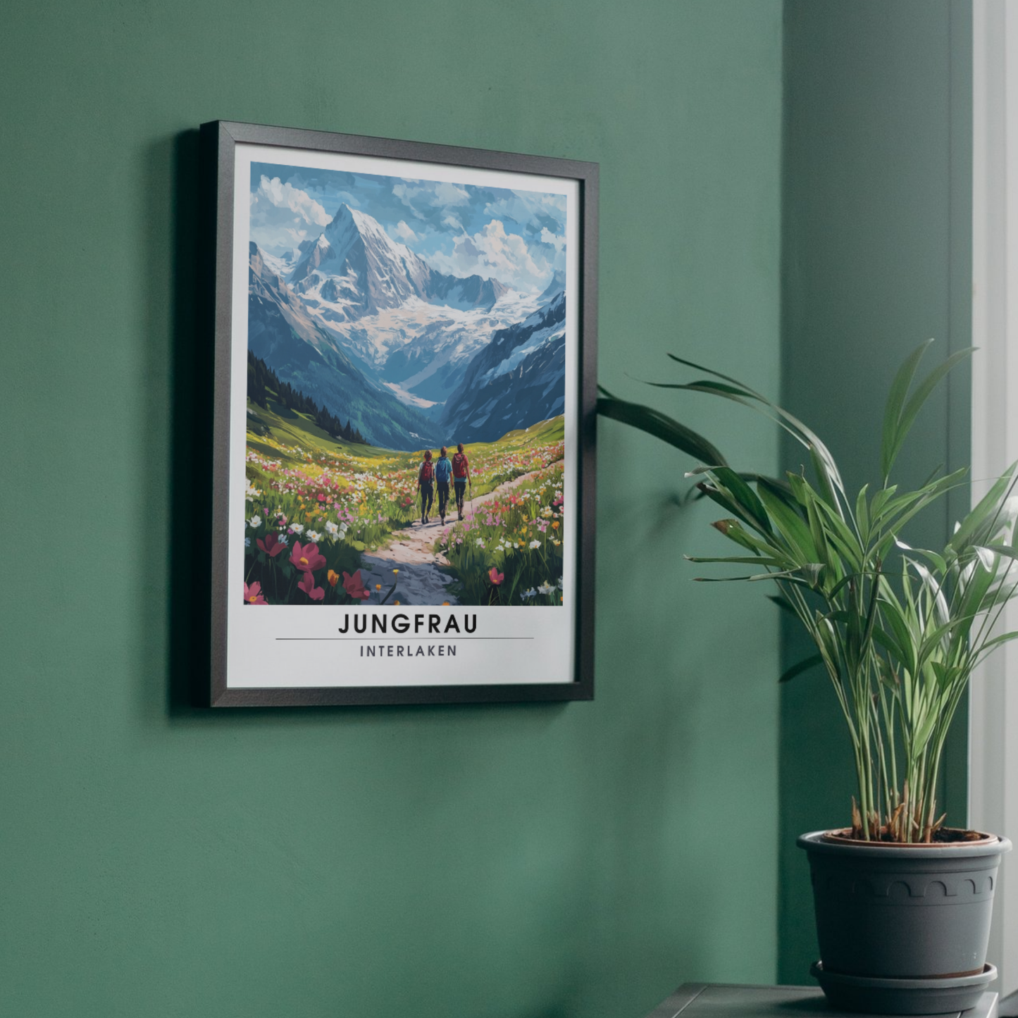 Affiche Jungfrau Interlaken | Poster décoratif Suisse | Affiche Suisse