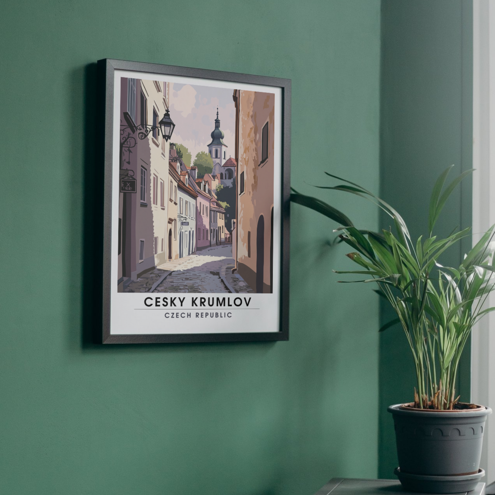 Affiche Český Krumlov | Poster de voyage République tchèque | Affiche République tchèque