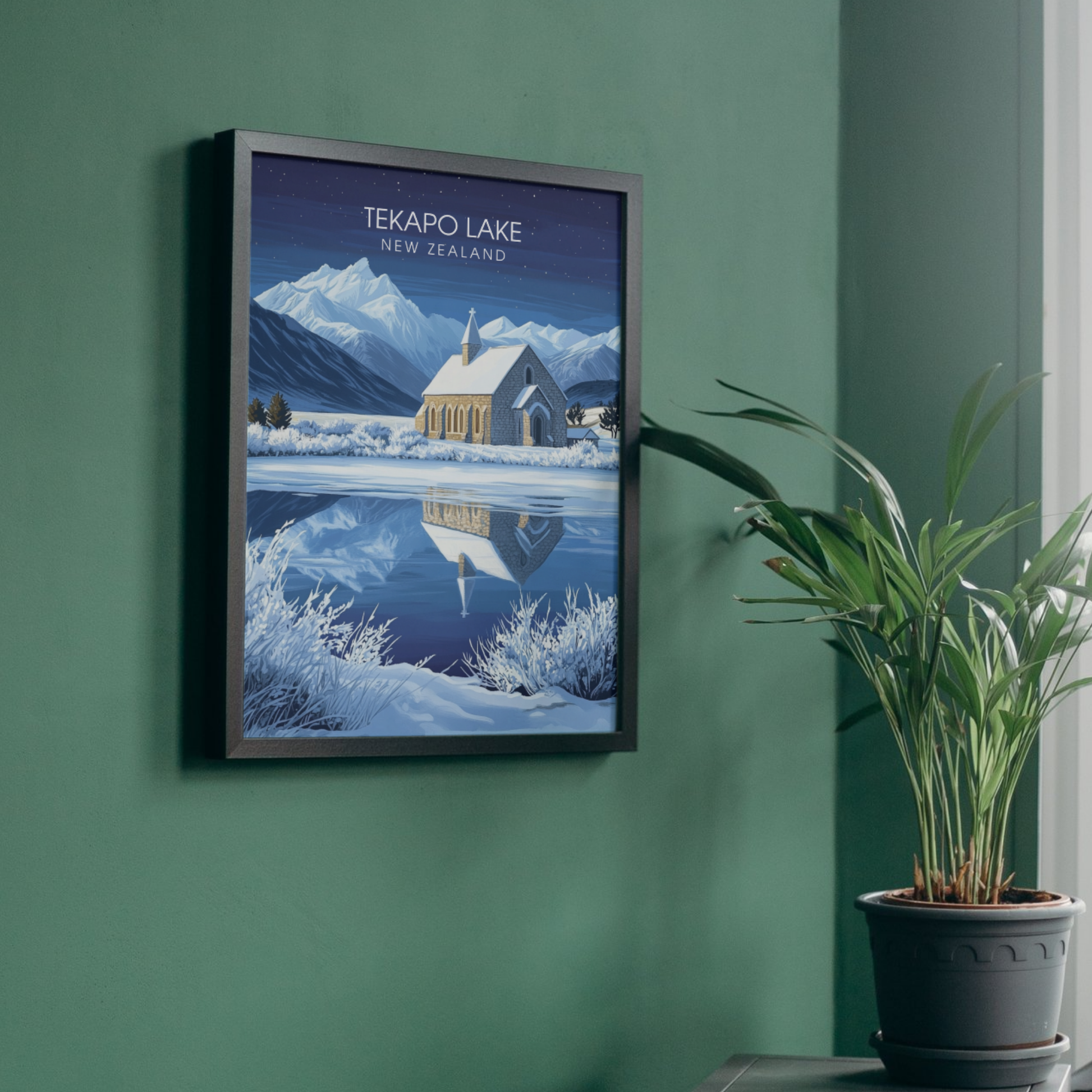 Affiche Lac Tekapo | Impression de voyage Nouvelle-Zélande | Affiche Lac