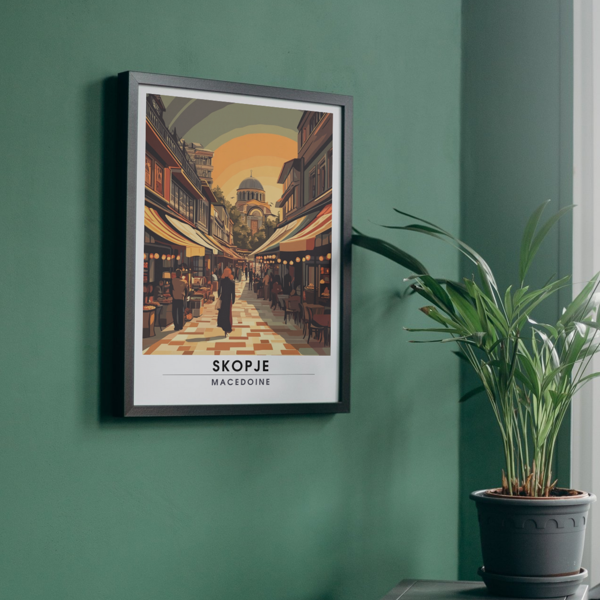 Affiche Skopje | Poster décoratif Macédoine | Affiche Macédoine
