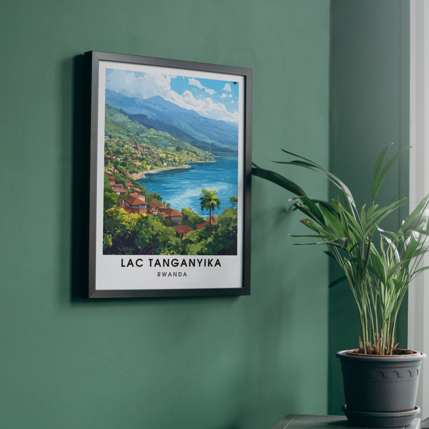 Affiche Lac Tanganyika | Impression Rwanda | Affiche Lac
