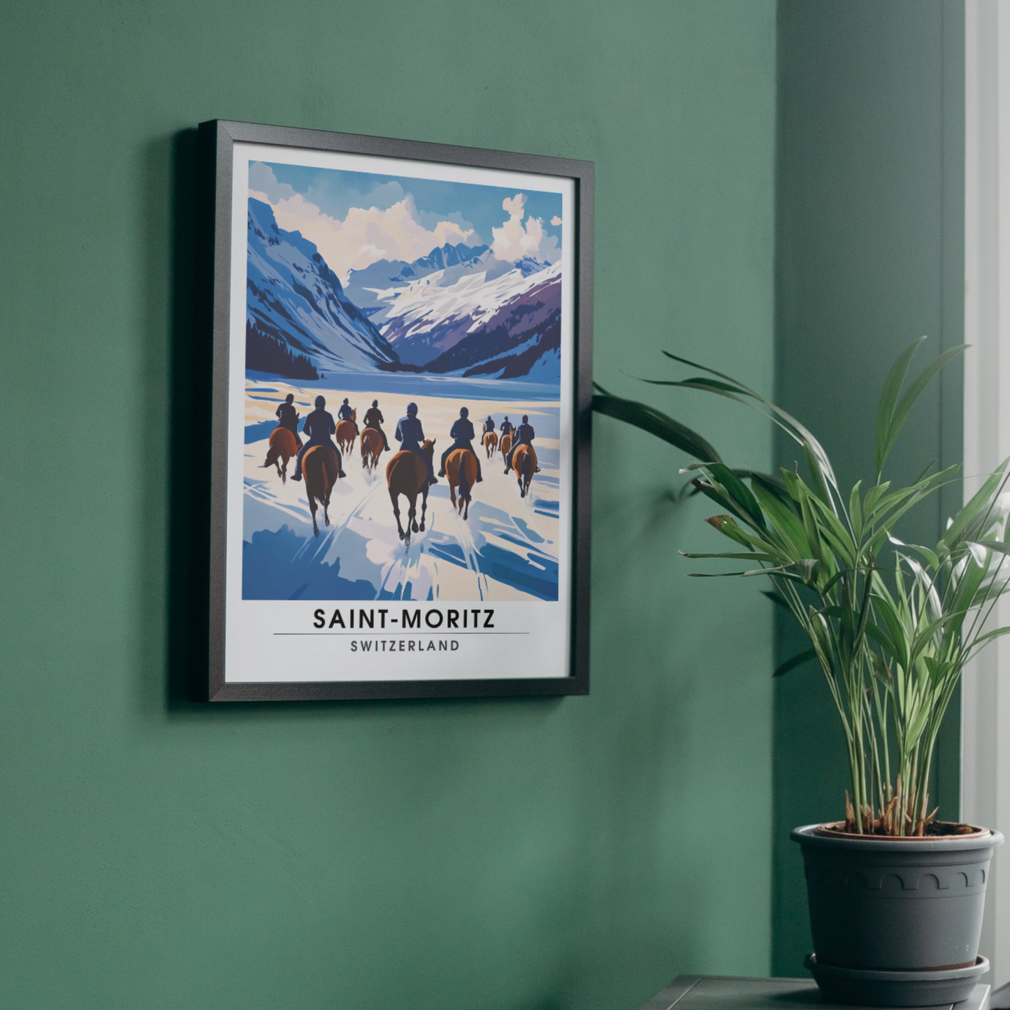 Affiche Saint-Moritz | Impression de voyage Suisse | Affiche Suisse