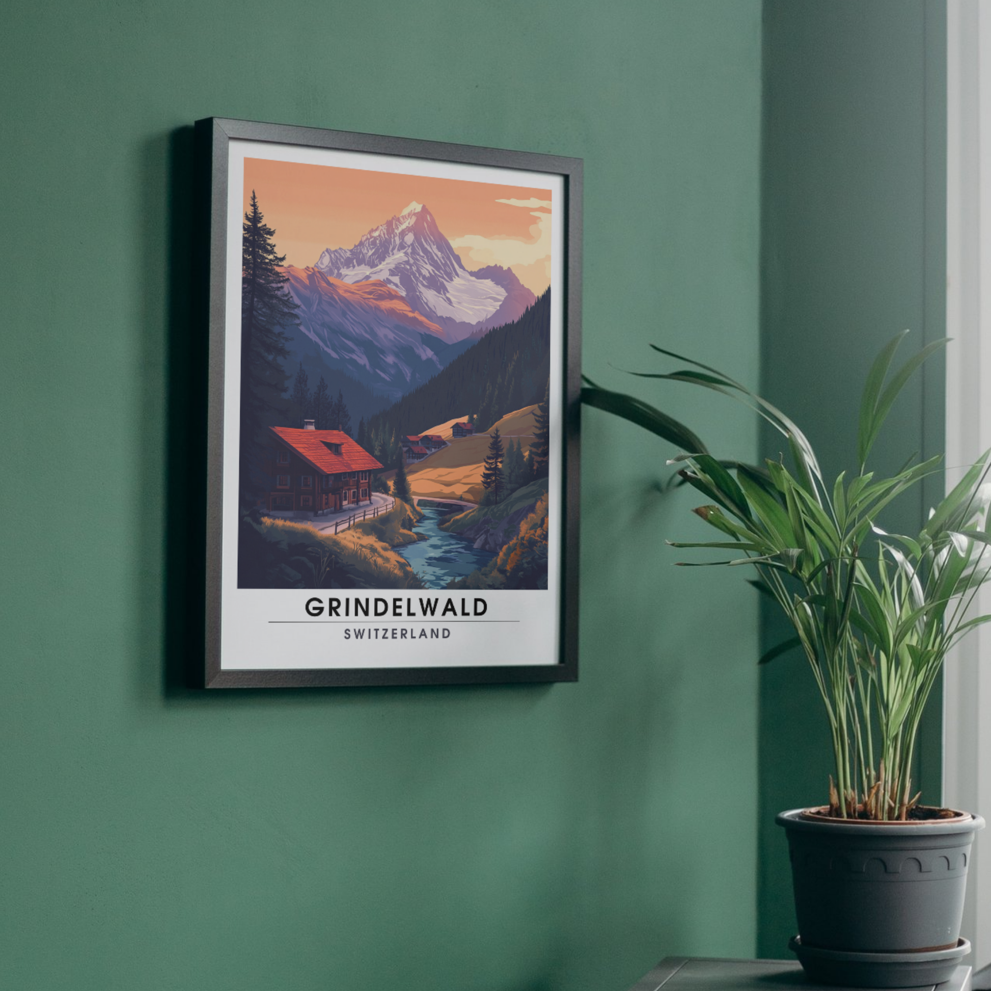 Affiche Grindelwald | Poster de voyage Suisse | Affiche Suisse