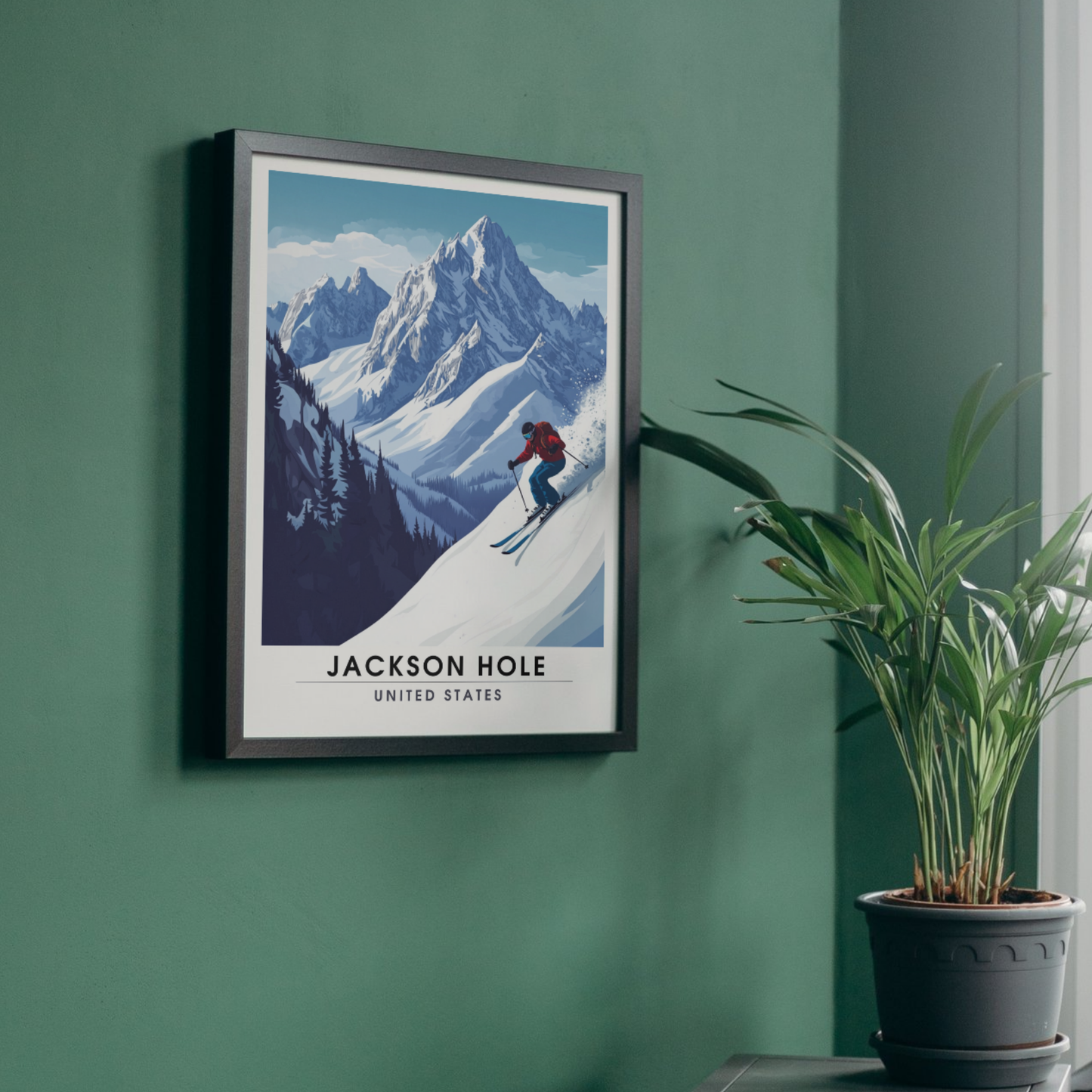 Affiche Jackson Hole, USA | Poster Jackson Hole | Affiche Ski | Wyoming