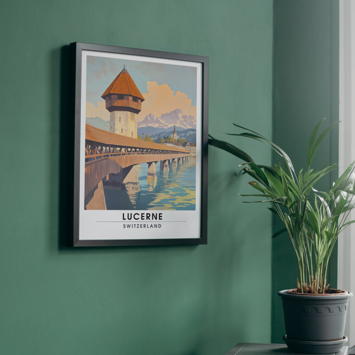 Affiche Lucerne | Poster de voyage Suisse | Affiche Suisse
