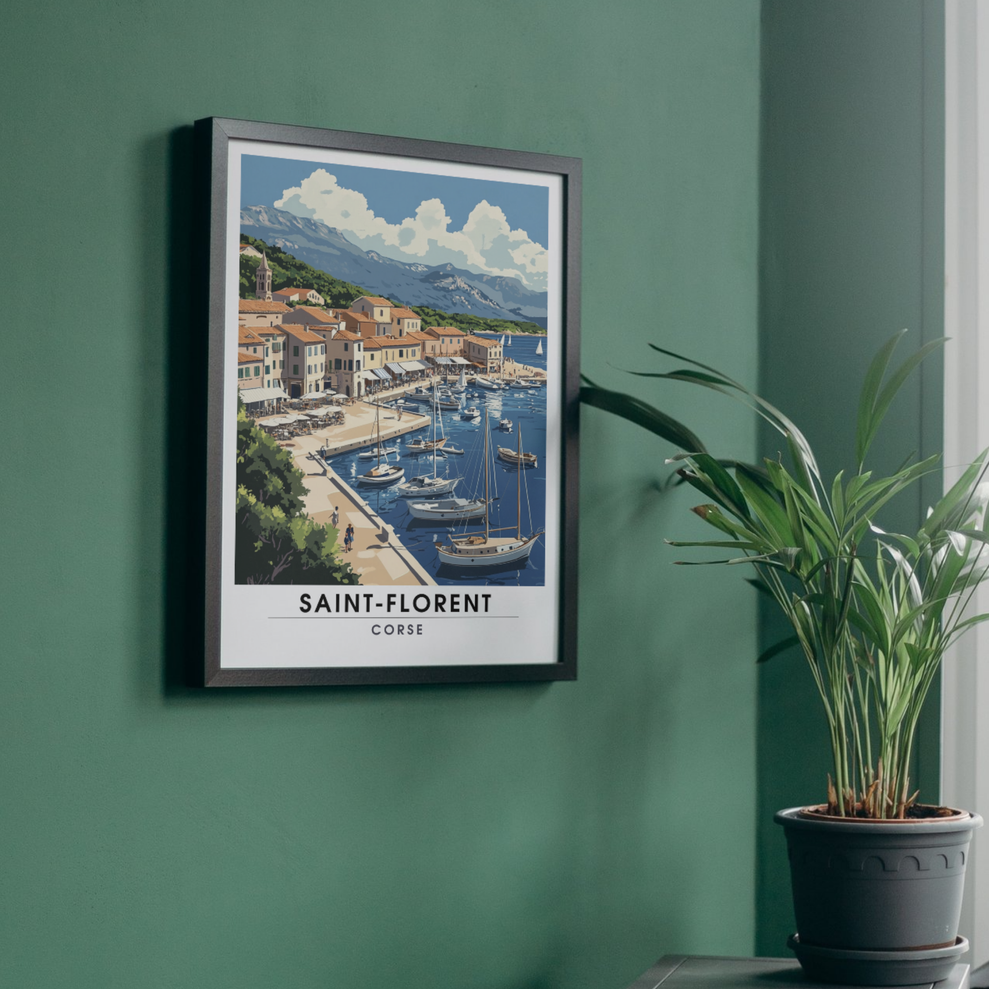 Affiche Saint Florent | Poster de voyage Corse | Affiche Corse