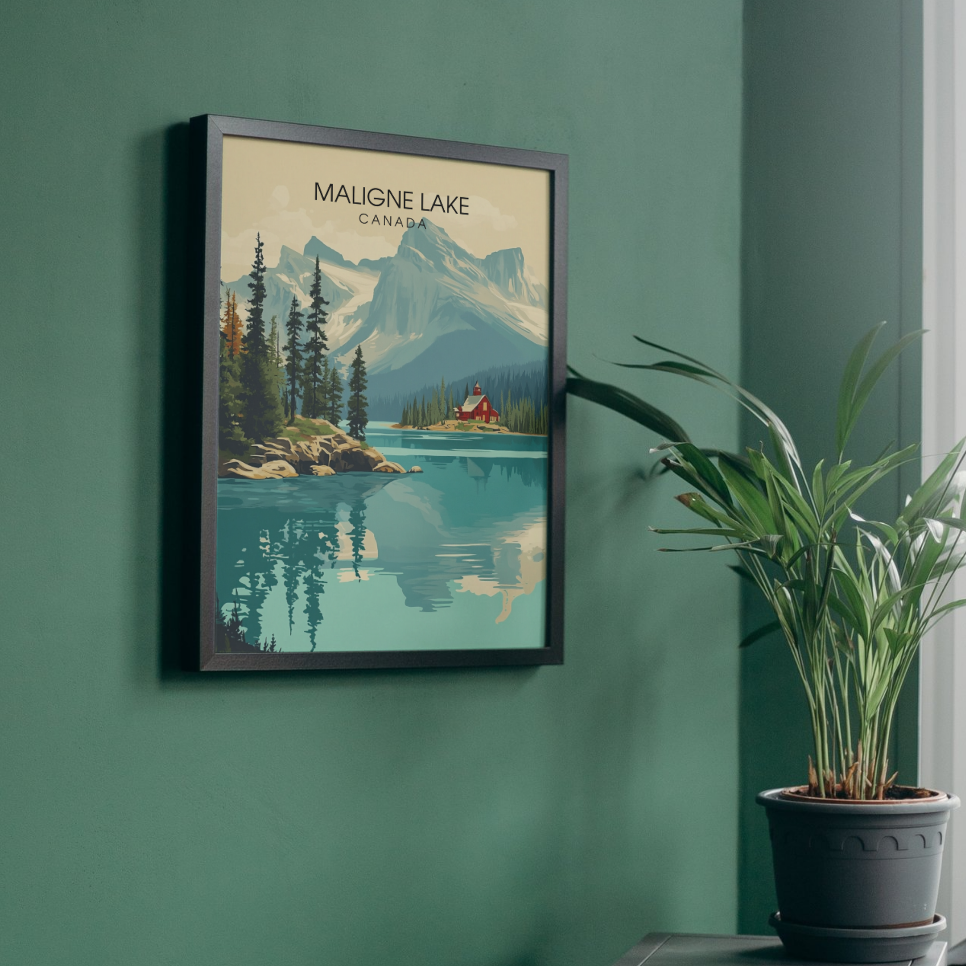 Affiche Lac Maligne | Impression de voyage Canada | Affiche Lac