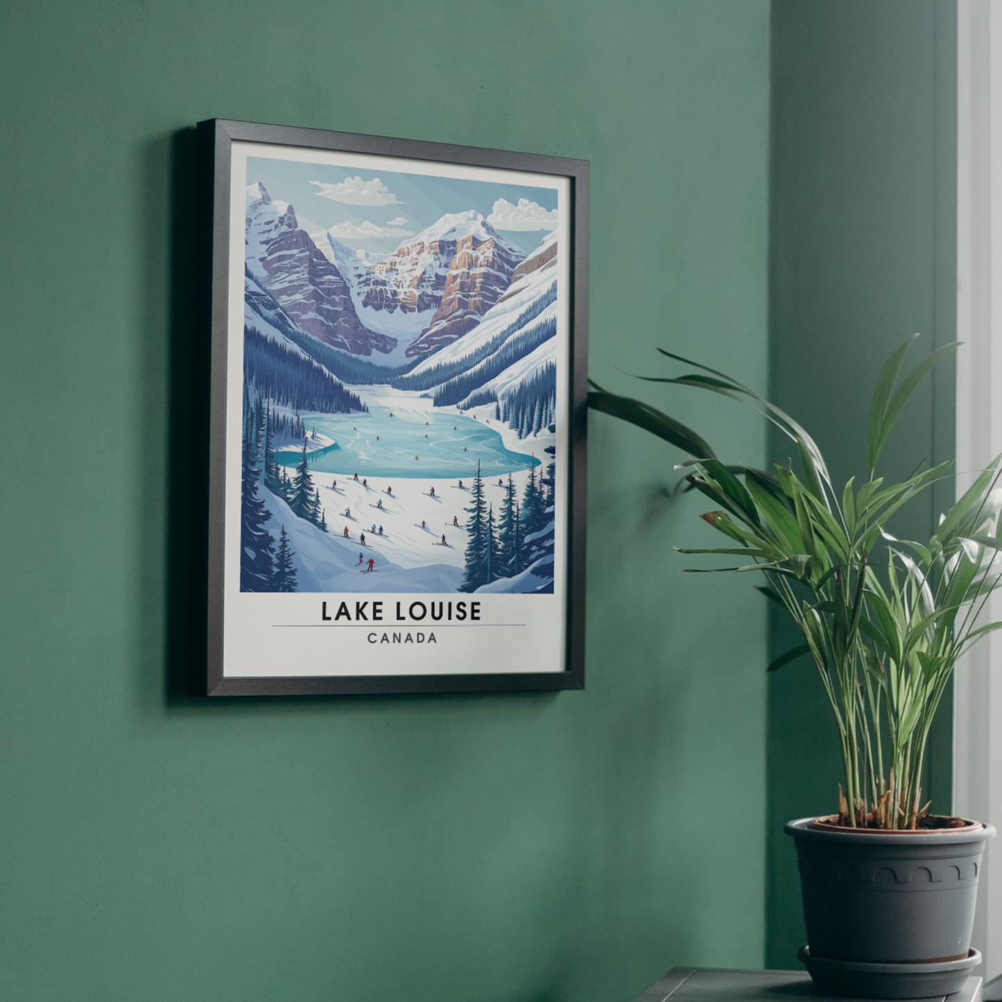 Affiche Lake Louise, Canada | impression de voyage Lake Louise | Affiche Ski