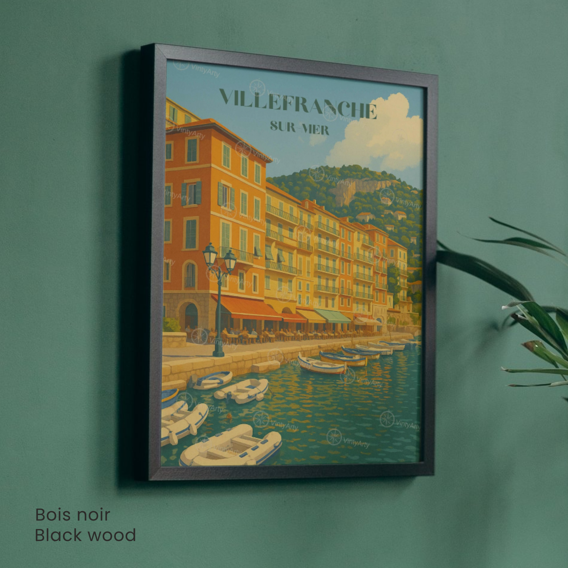 Affiche Villefranche-sur-Mer | Impression artistique France | Affiche Côte d'Azur