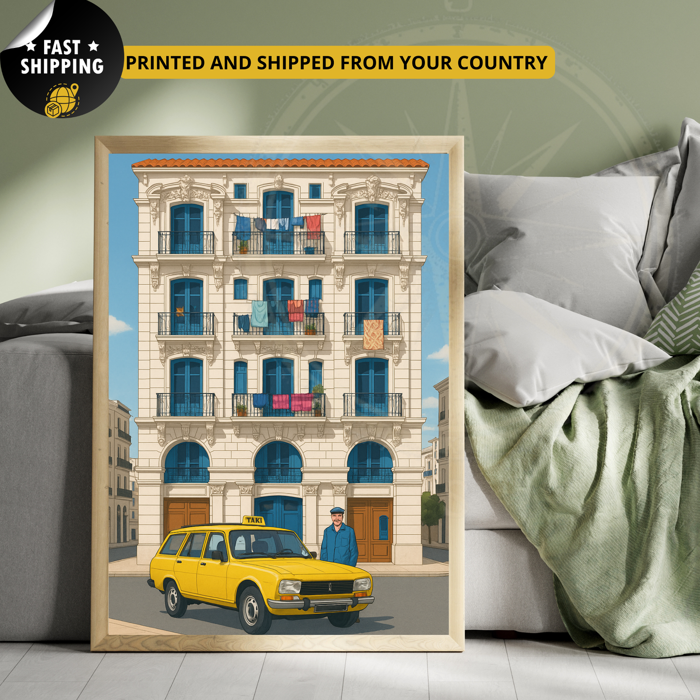 Affiche Algérie | impression Alger | Culture algérienne | Taxi algérien