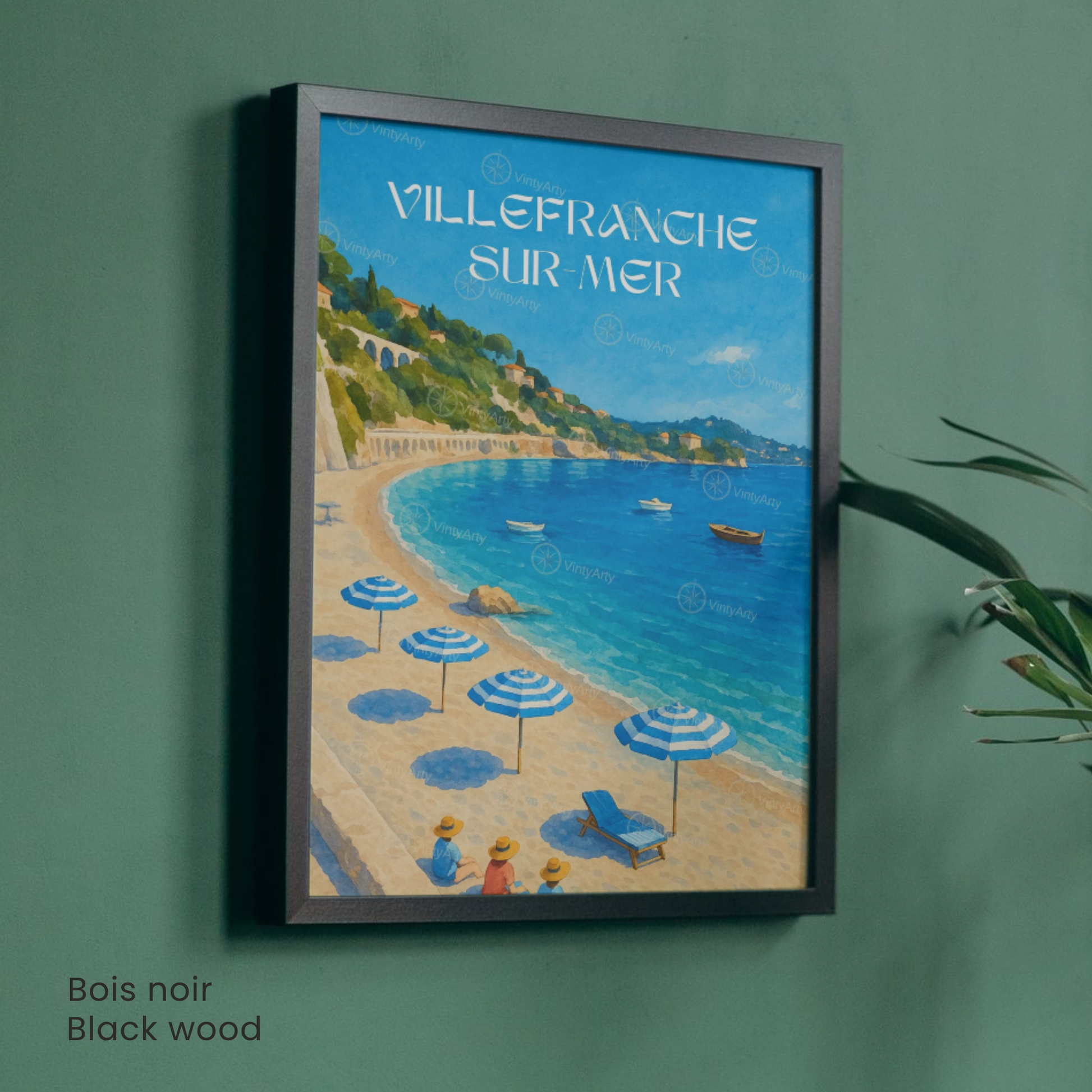 Affiche Villefranche-sur-Mer | Poster de voyage France | Affiche Côte d'Azur