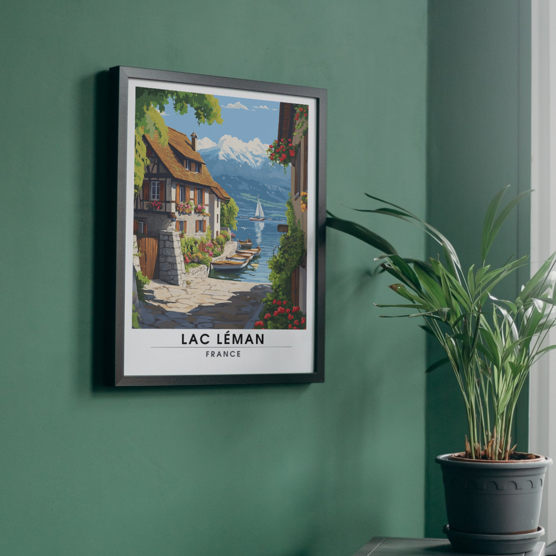 Affiche Lac Léman | Impressions de voyage France | Affiche Lac