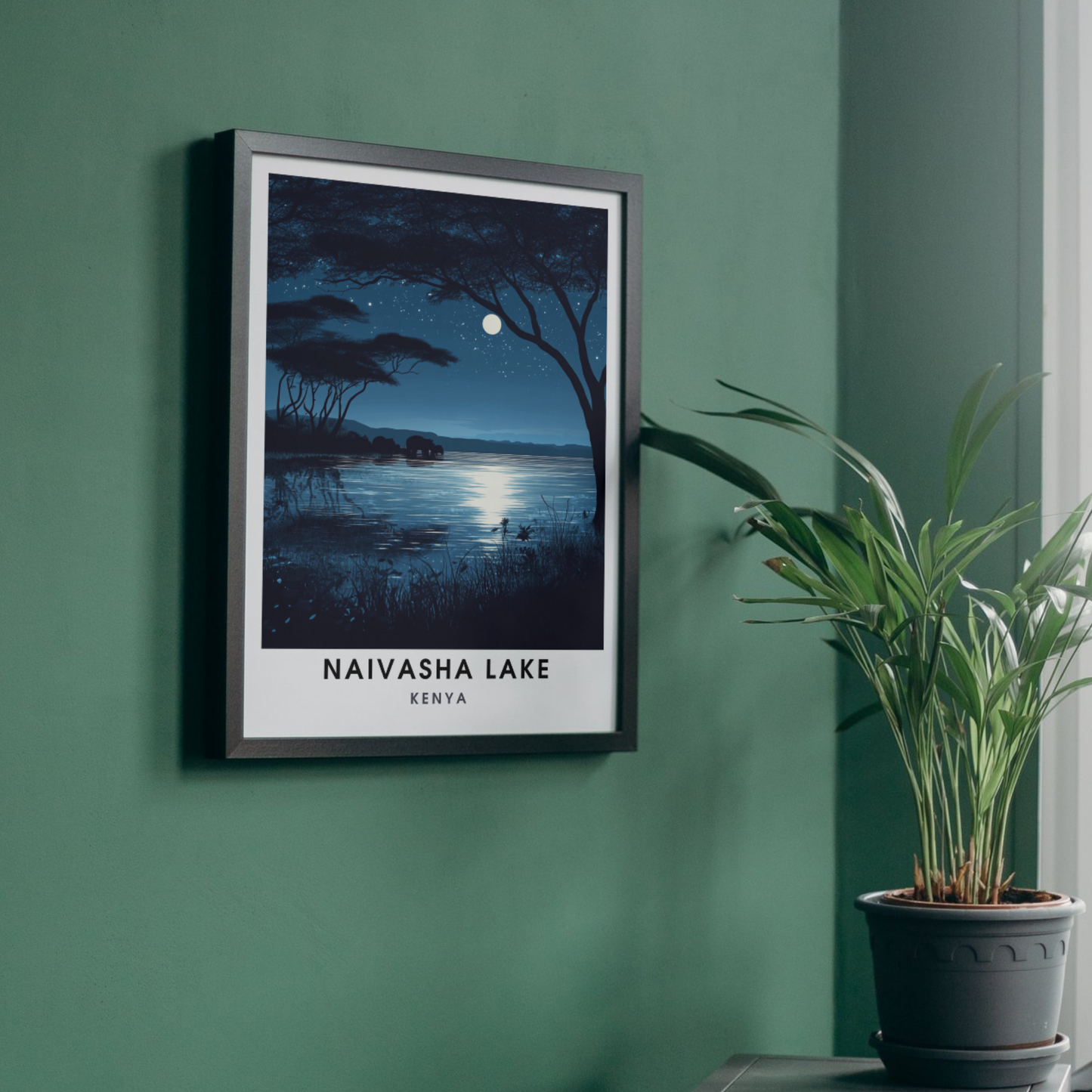 Affiche Lac Naivasha | Poster voyage Kenya | Affiche Lac