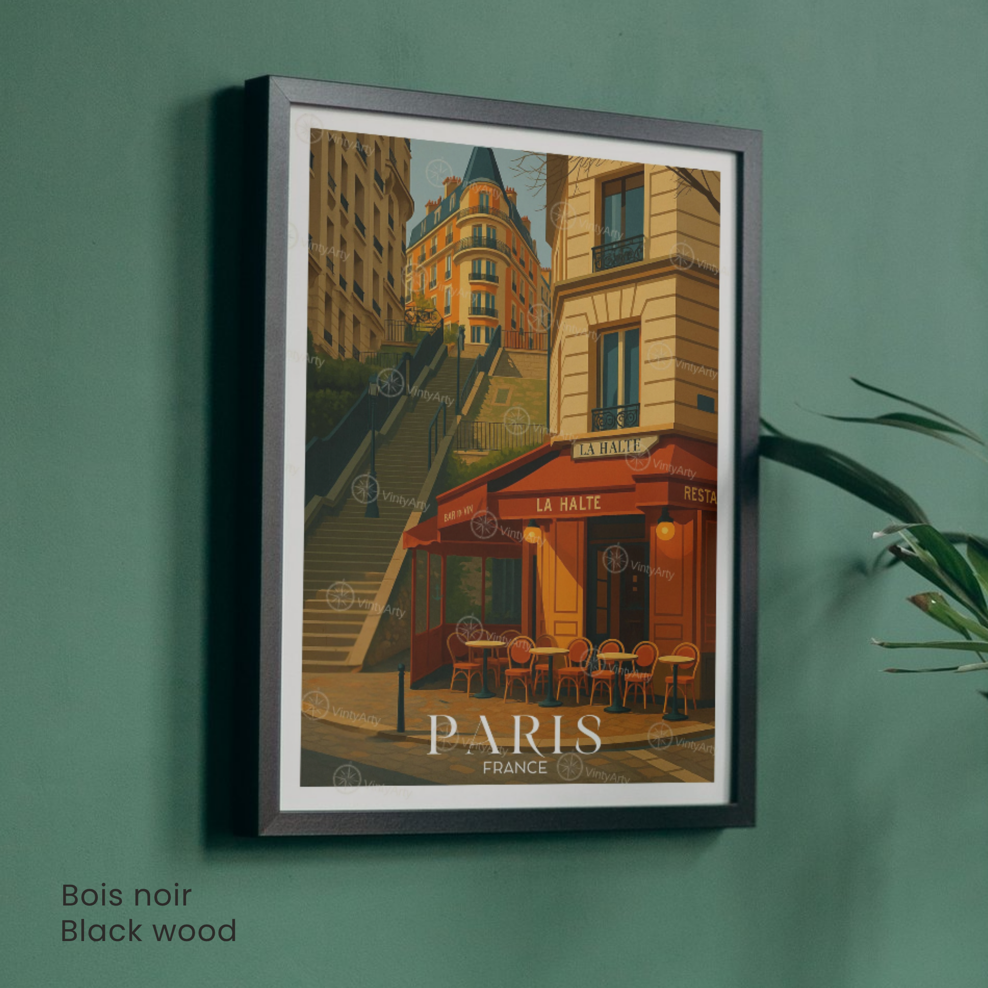 Affiche Paris | Impression Café La Halte | Affiche France