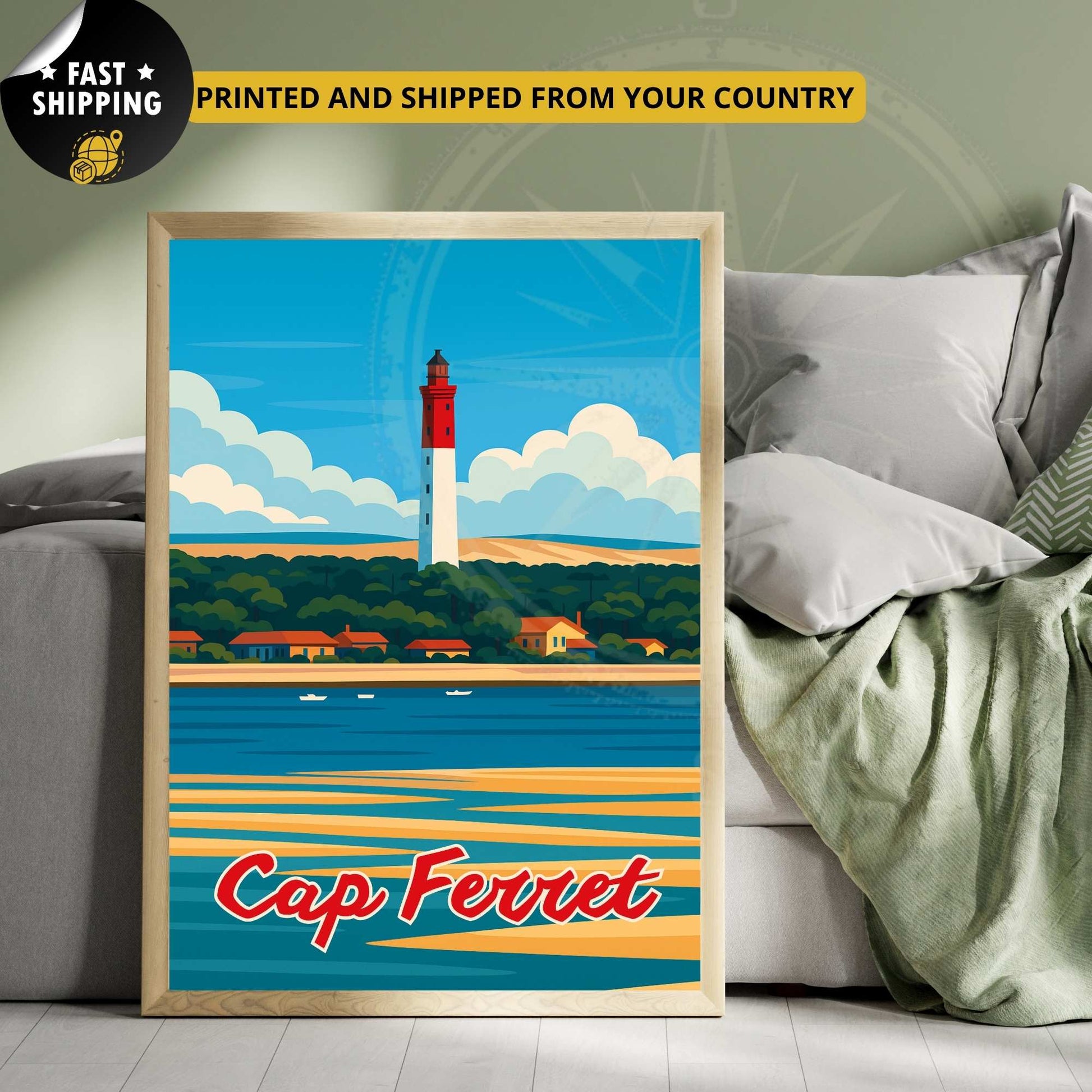 Affiche Cap Ferret | Phare de  Cap Ferret | Affiche France