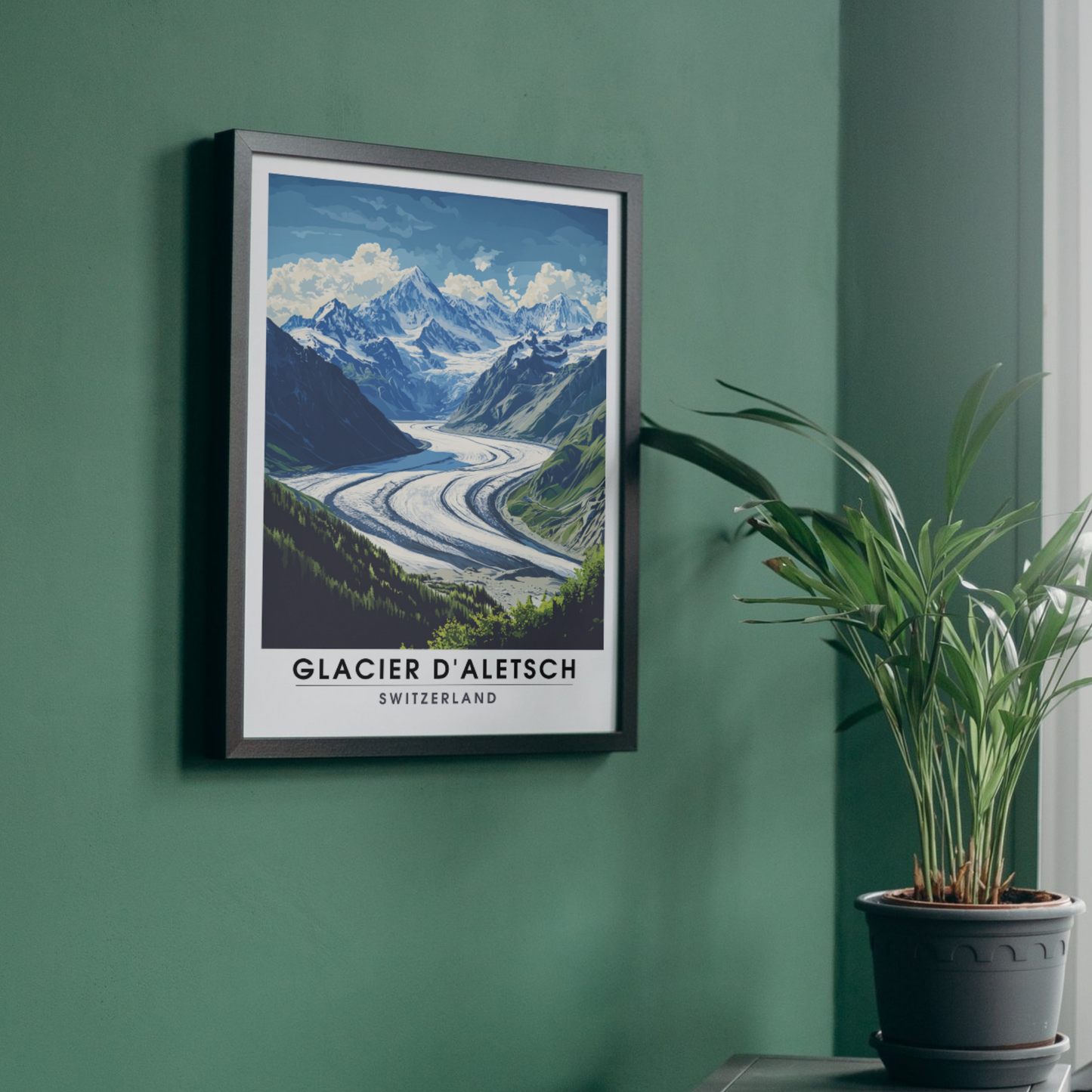 Affiche Glacier d'Aletsch | Poster de voyage Suisse | Affiche Suisse