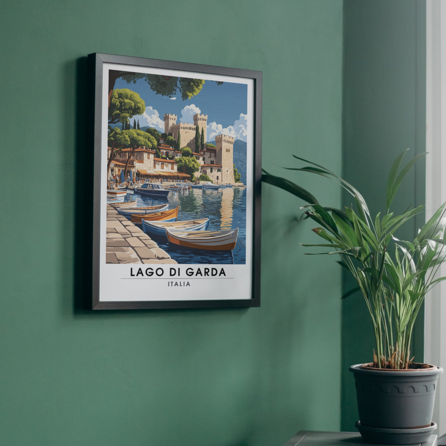 Affiche Lac de Garde | Poster de voyage Italie | Affiche Lac