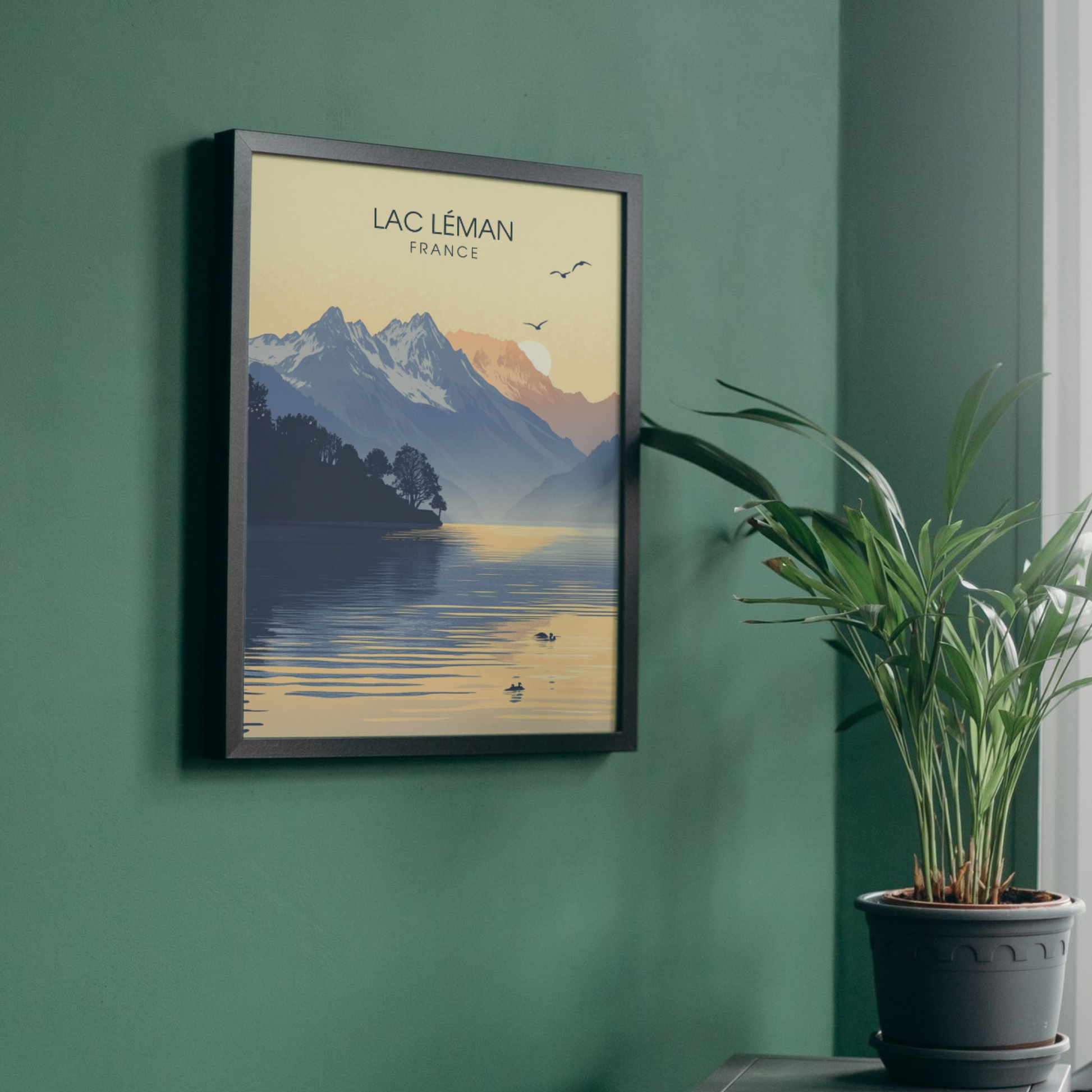 Affiche Lac Léman | Poster France | Affiche Lac