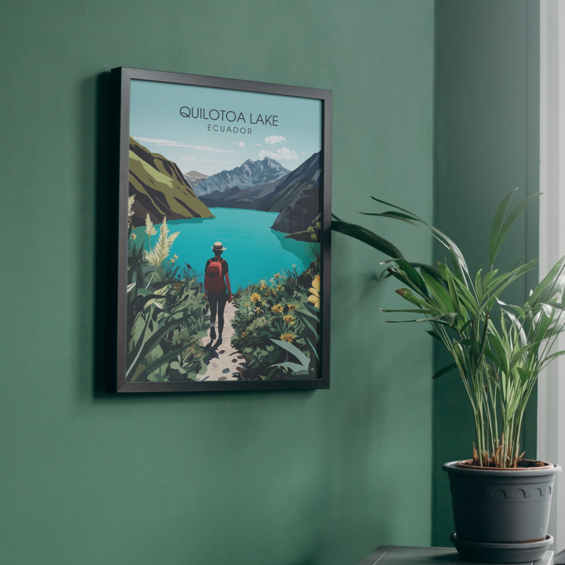 Affiche Lac Quilotoa | Impression Équateur | Affiche Lac