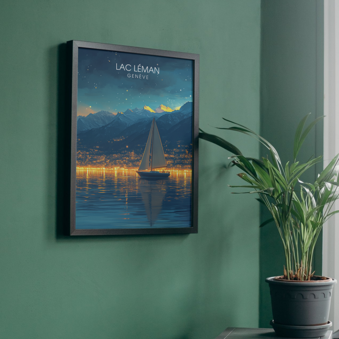 Affiche lac léman | Impression de voyage Suisse | Affiche Suisse