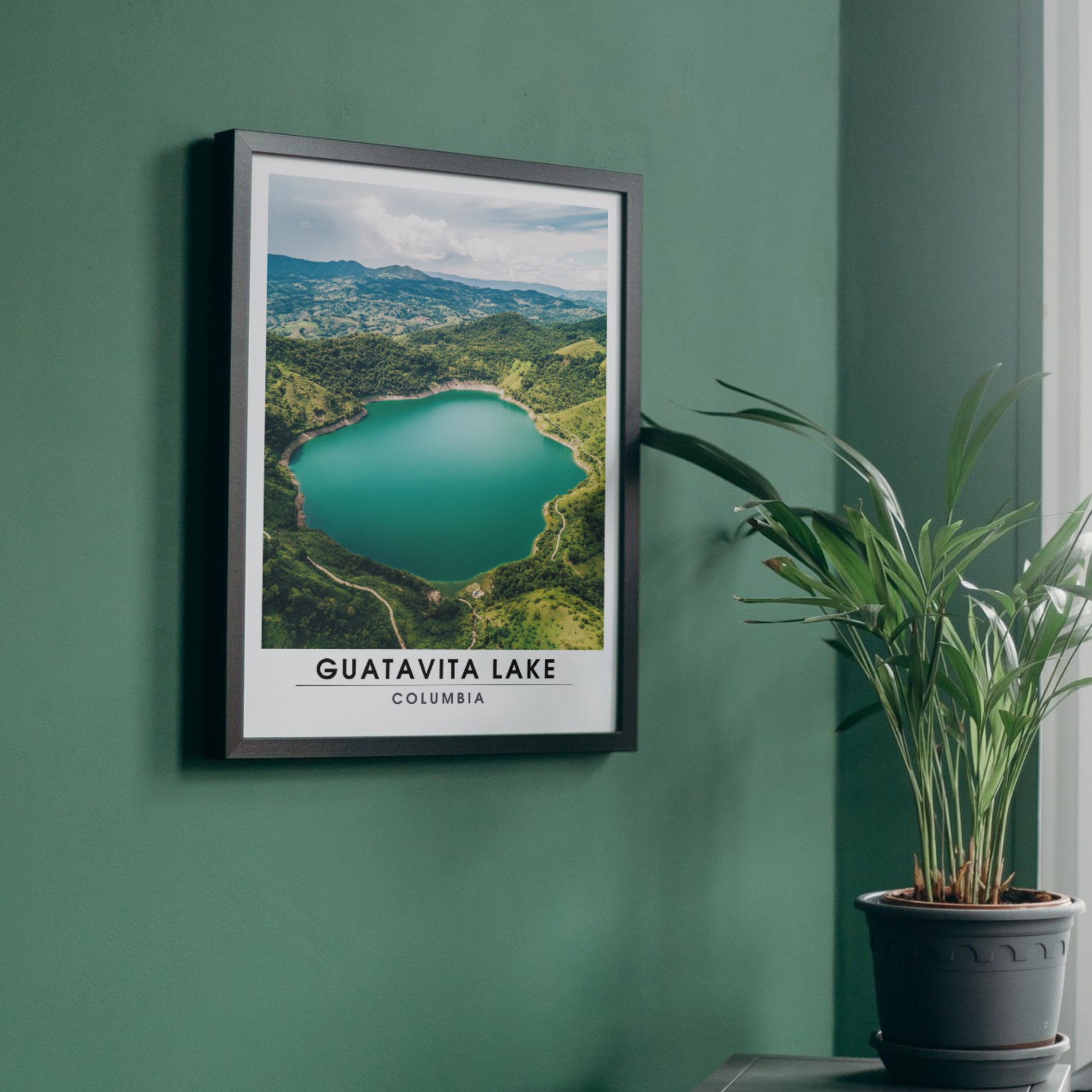 Affiche Lac Guatavita | Impression de voyage Columbia | Affiche Lac