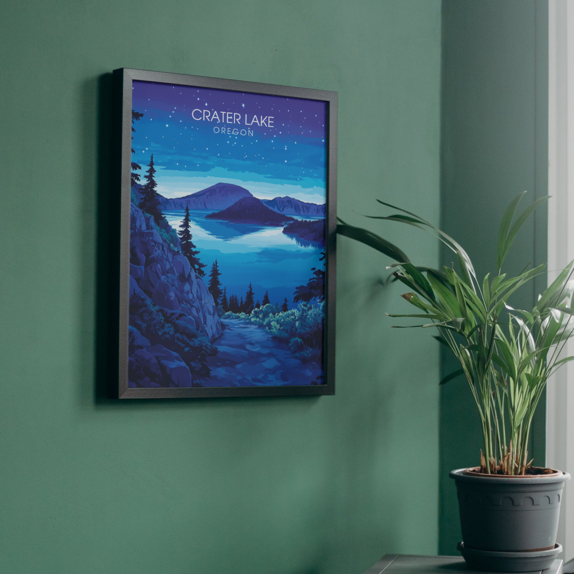 Affiche Lac Crater Oregon | Poster États-Unis | Affiche Lac