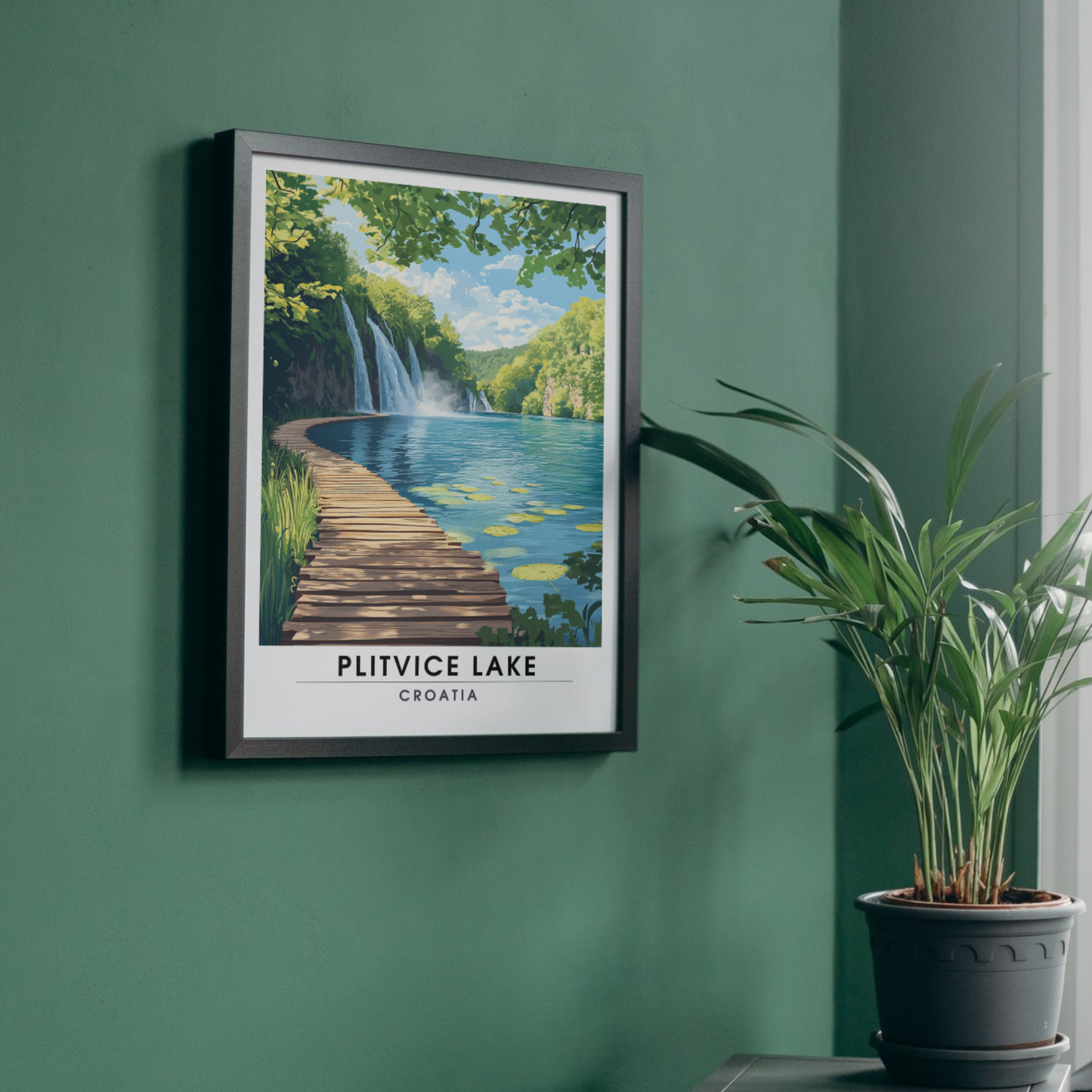 Affiche Lac de Plitvice | Impression voyage Croatie | Affiche Lac