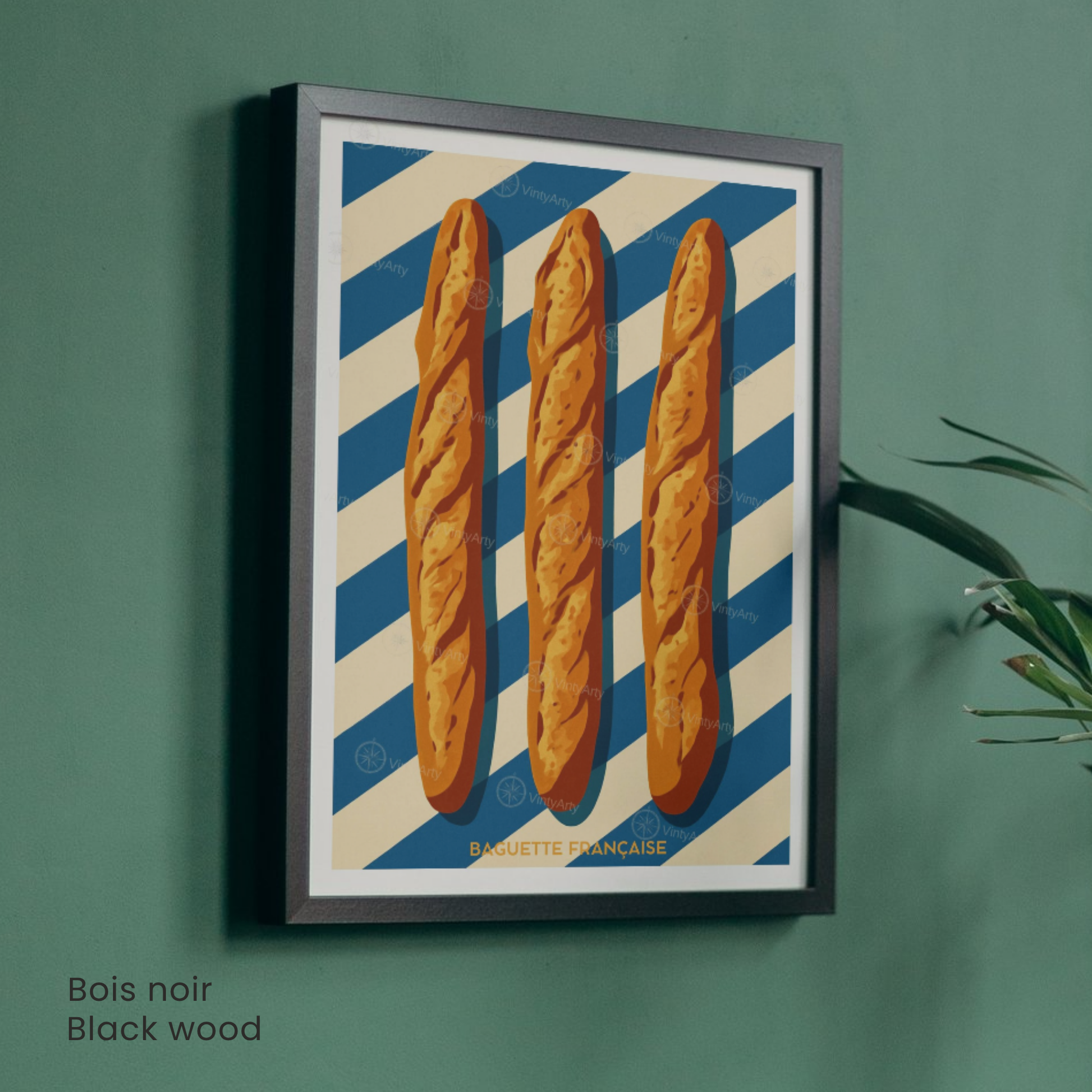 Affiche Paris | Poster artistique baguette française | Affiche France