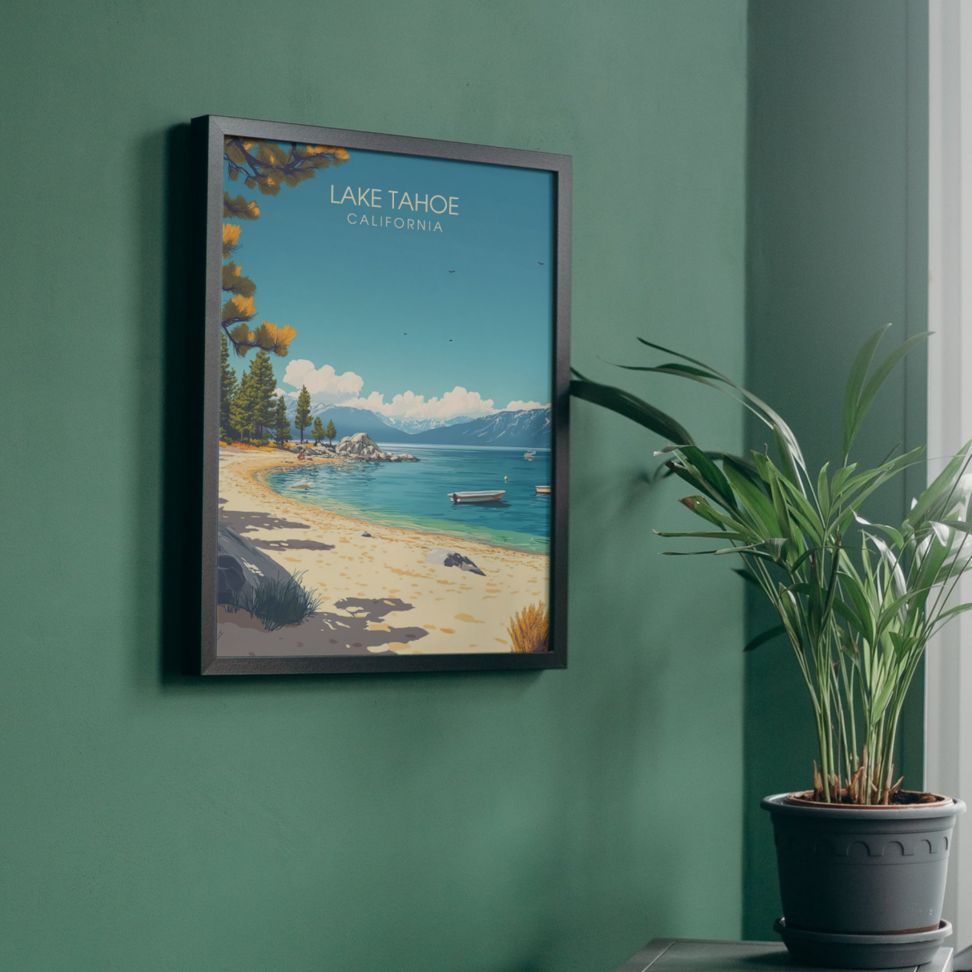 Affiche Lac Tahoe Californie | Poster de voyage États-Unis | Affiche Lac