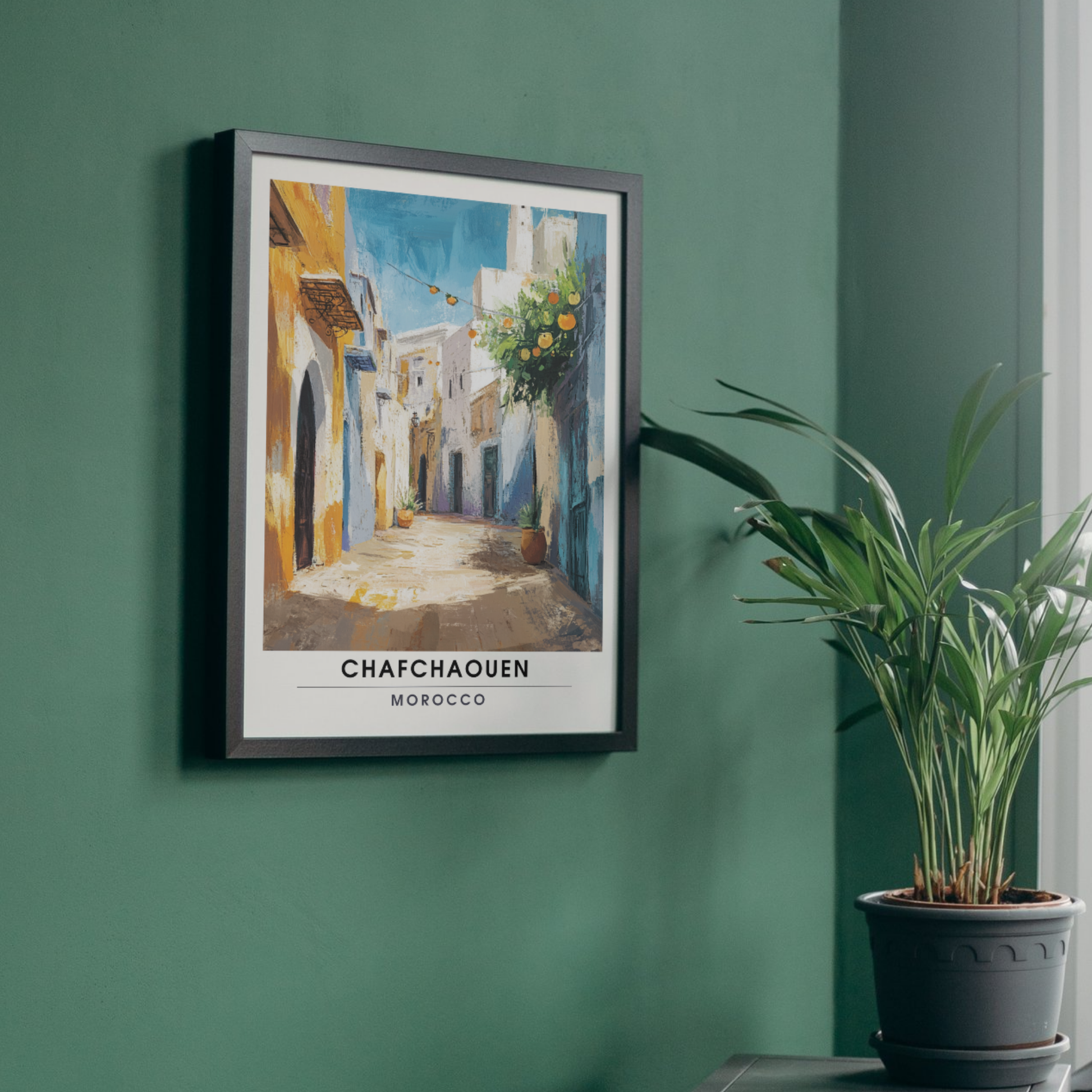 Affiche Chefchaouen | Poster de voyage Maroc | Affiche Maroc