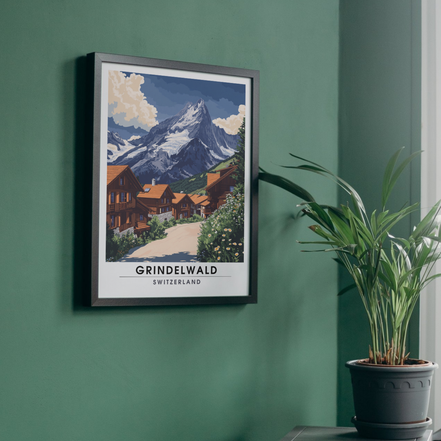 Affiche Grindelwald | Impression de voyage Suisse | Affiche Suisse