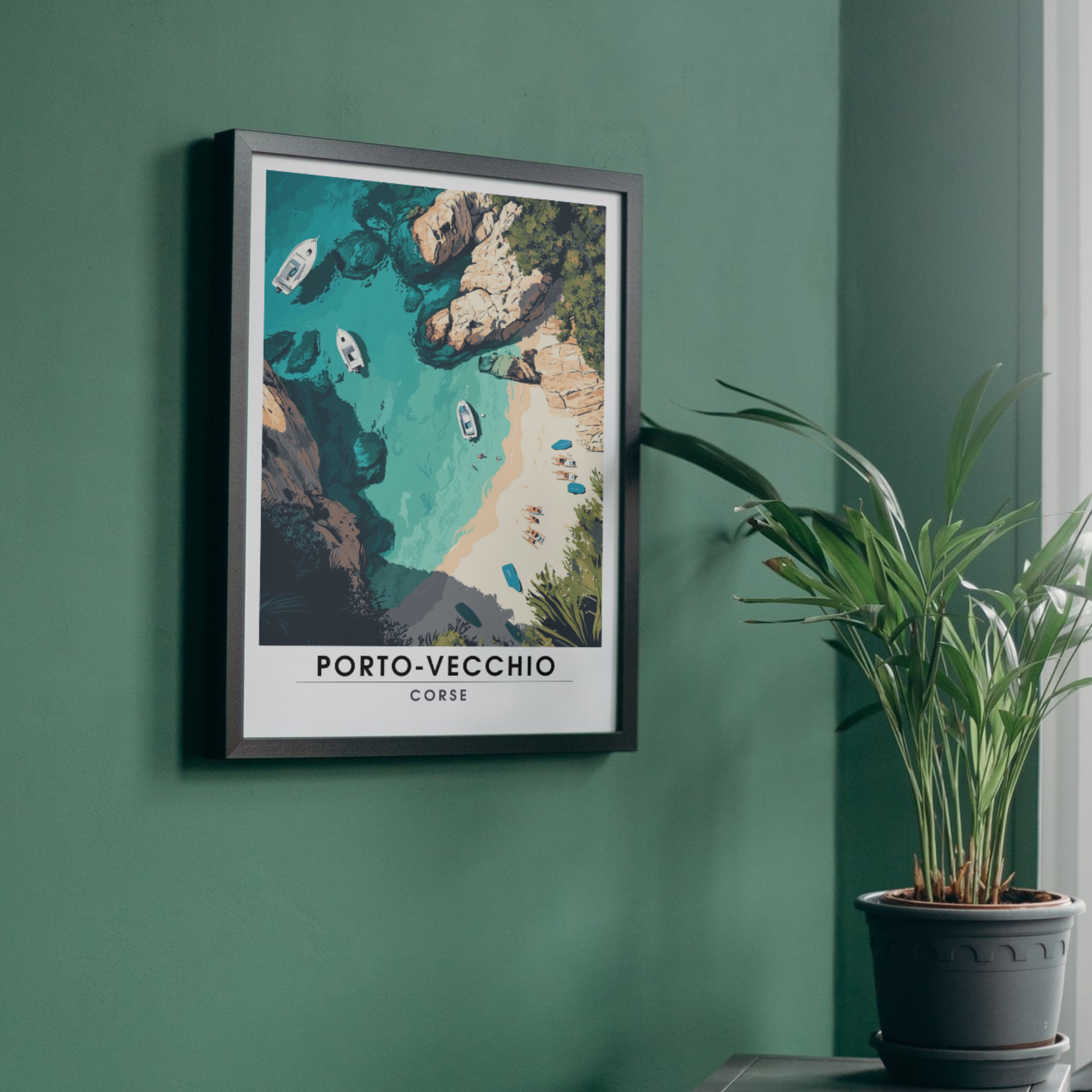 Affiche Porto Vecchio | Impression de voyage Corse | Affiche Corse