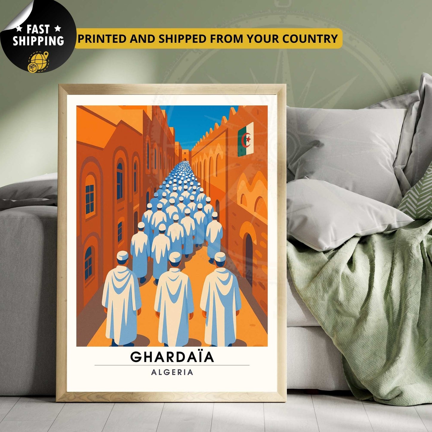 Affiche Ghardaïa | impression Ghardaïa | Affiche Sahara | Algérie