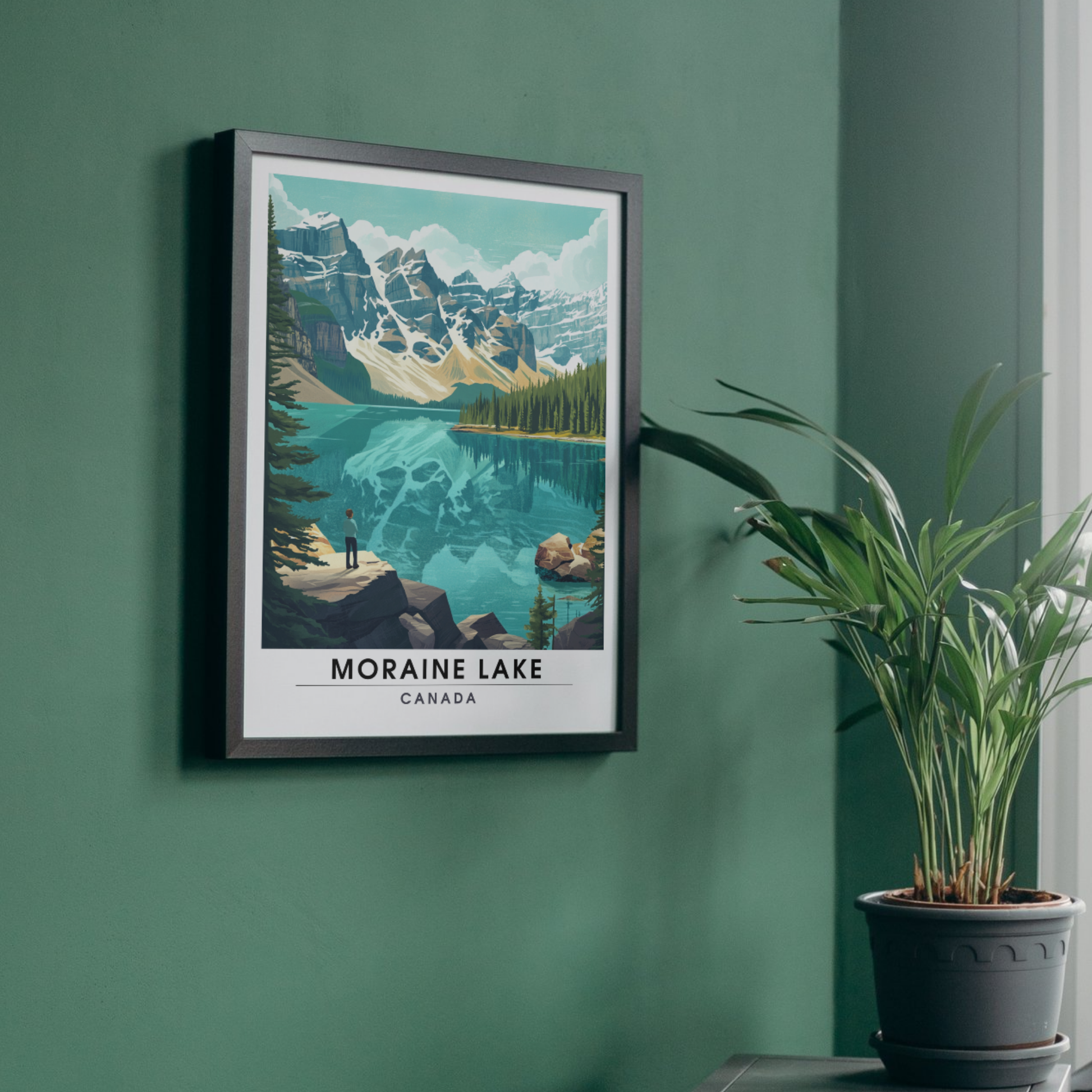 Affiche Lac Moraine | Poster de voyage Canada | Affiche Lac