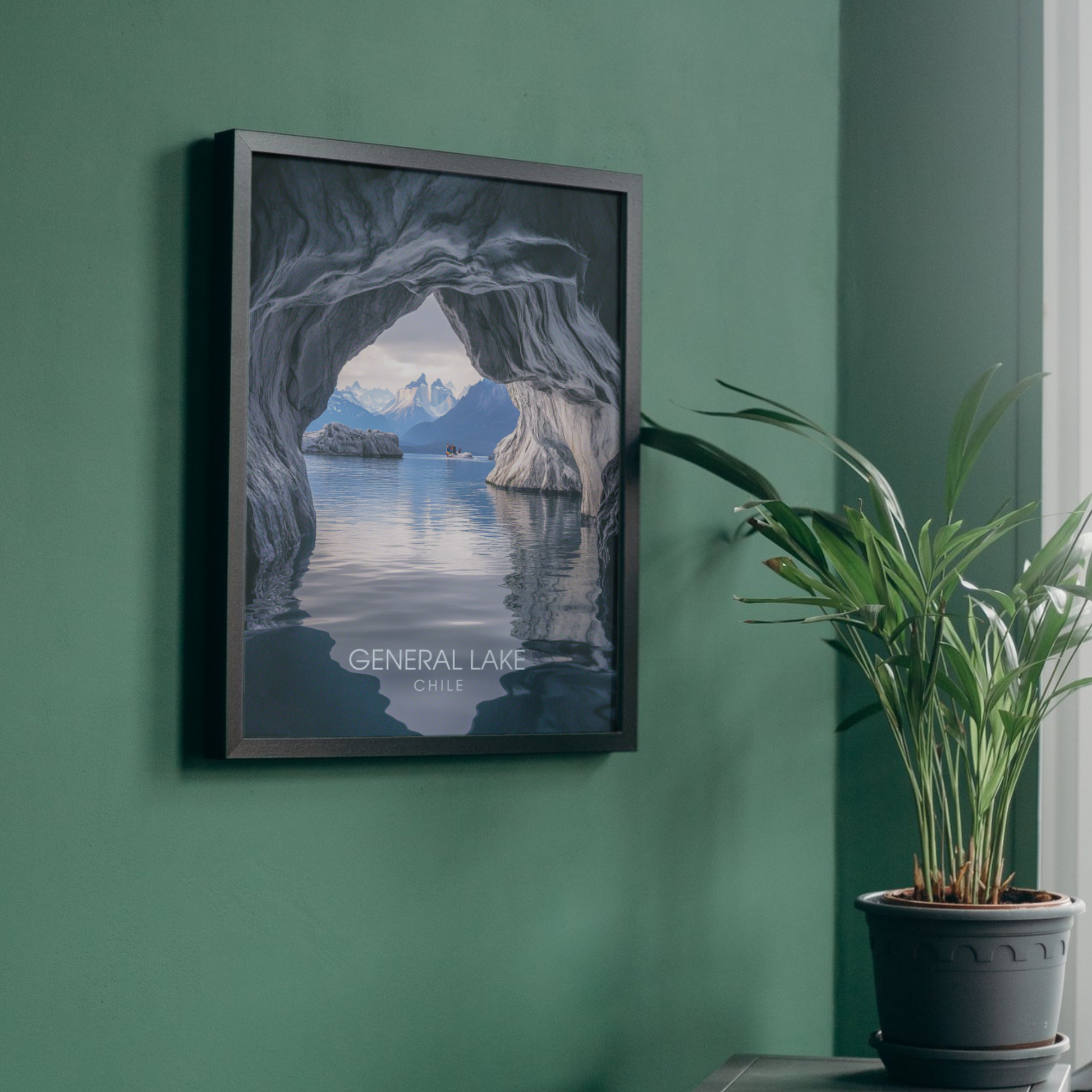 Affiche Lac Général | Impression de voyage Chili | Affiche Lac