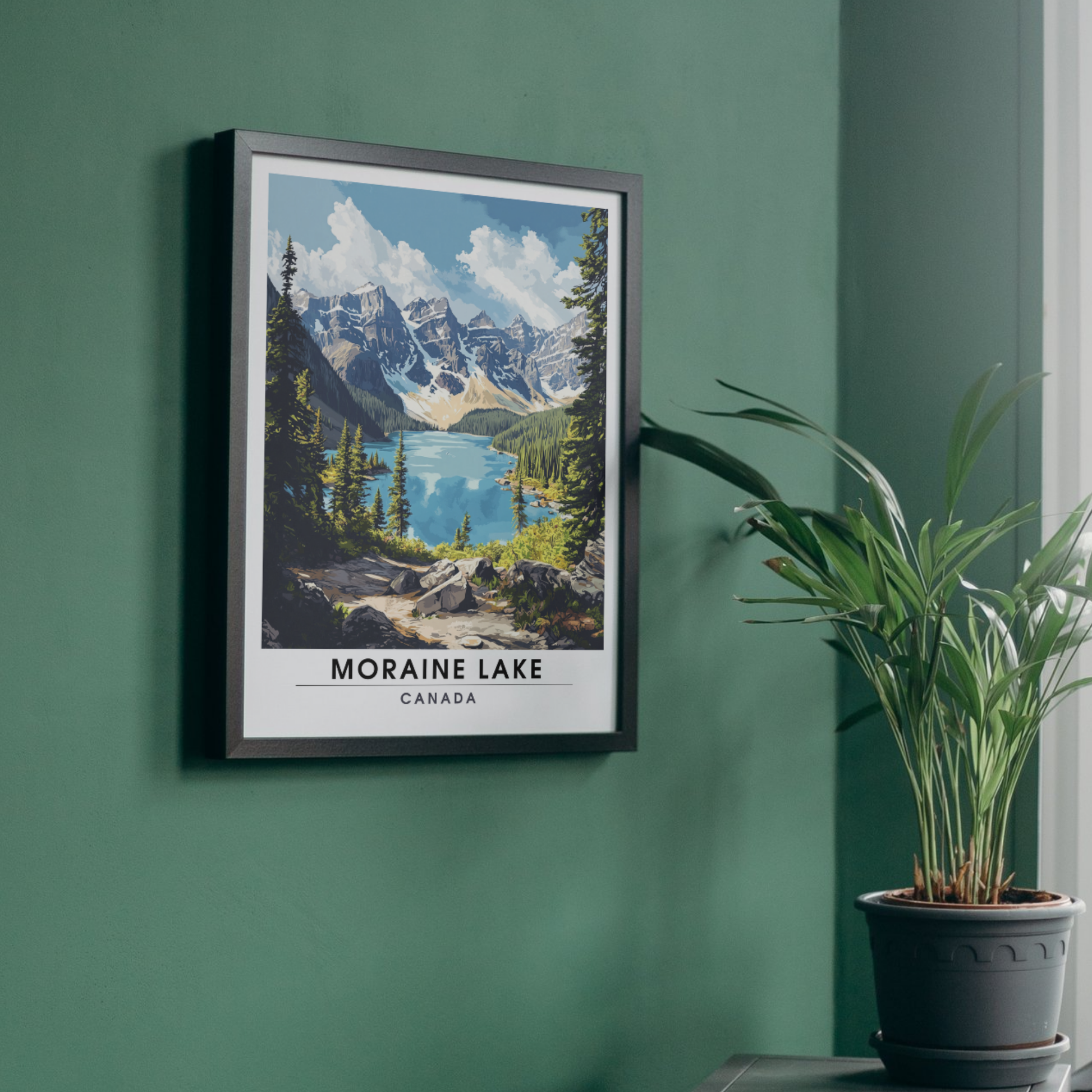 Affiche Lac Moraine | Impression de voyage Canada | Affiche Lac