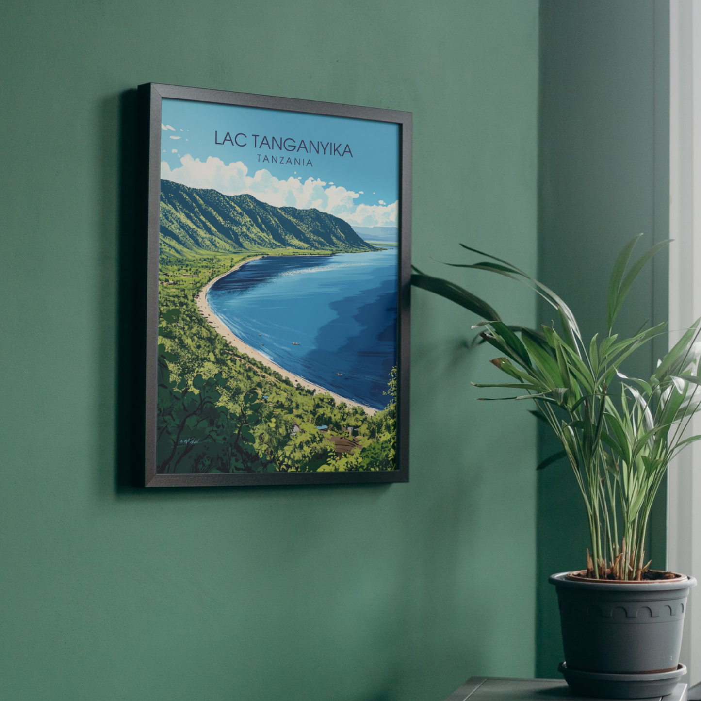 Affiche Lac Tanganyika | Impression de voyage Tanzanie | Affiche Lac