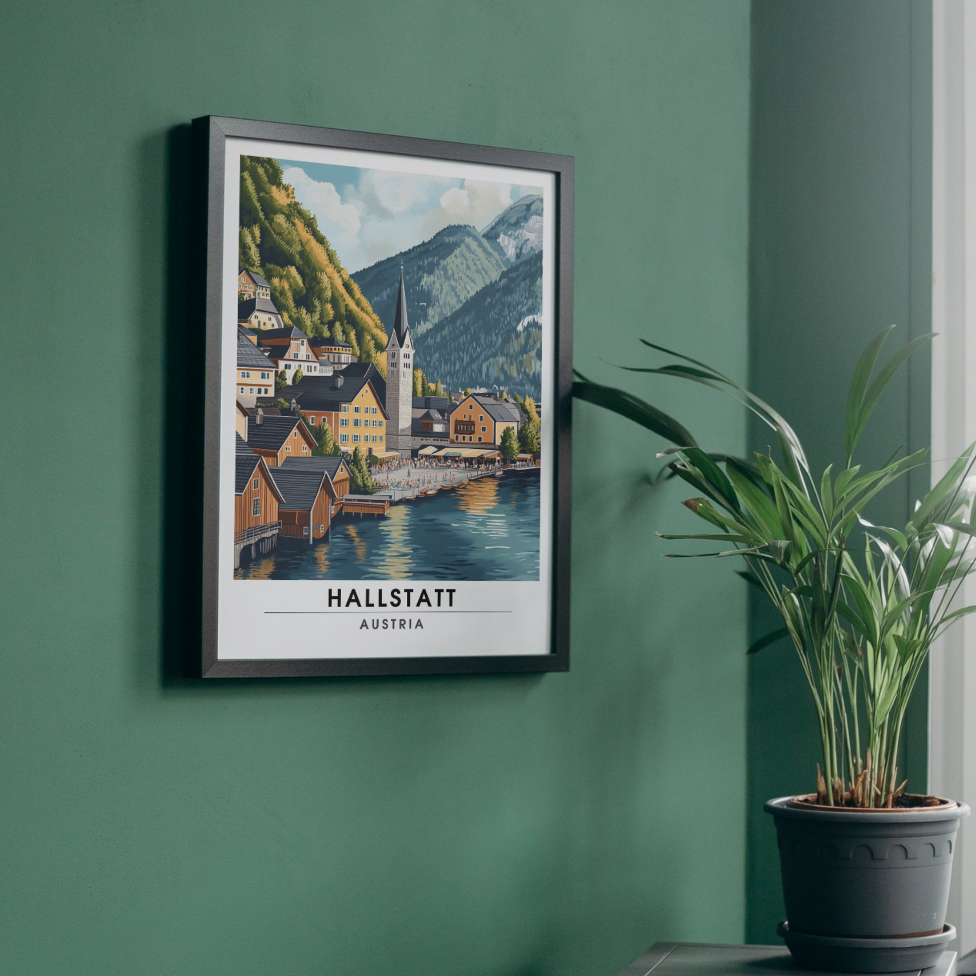 Affiche Hallstatt | Poster décoratif Autriche | Affiche Autriche