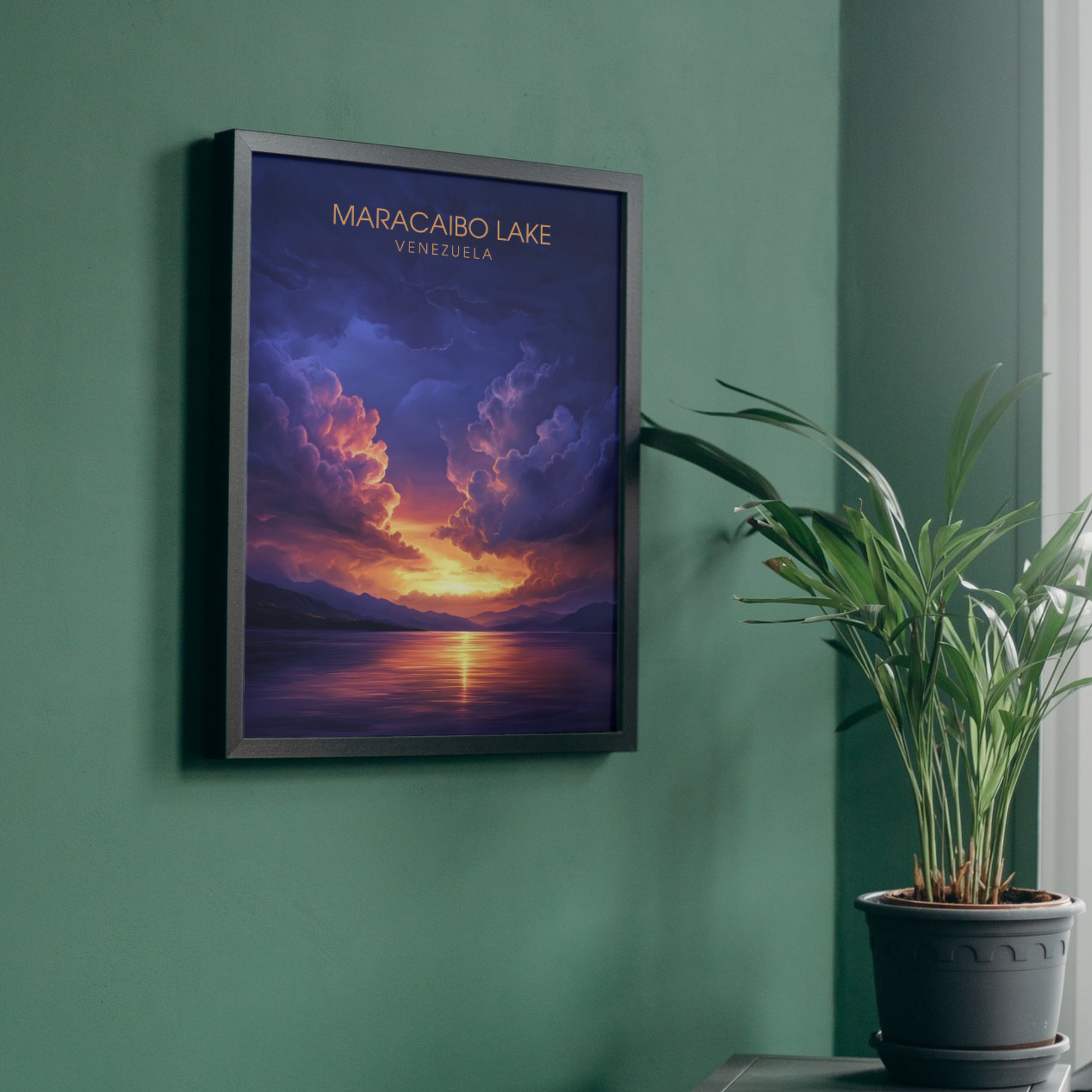 Affiche Lac Maracaibo| Poster de voyage Venezuela | Affiche Lac