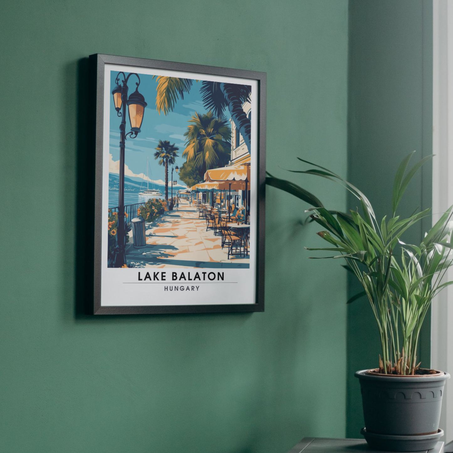 Affiche lac Balaton | Poster Hongrie | Affiche Lac