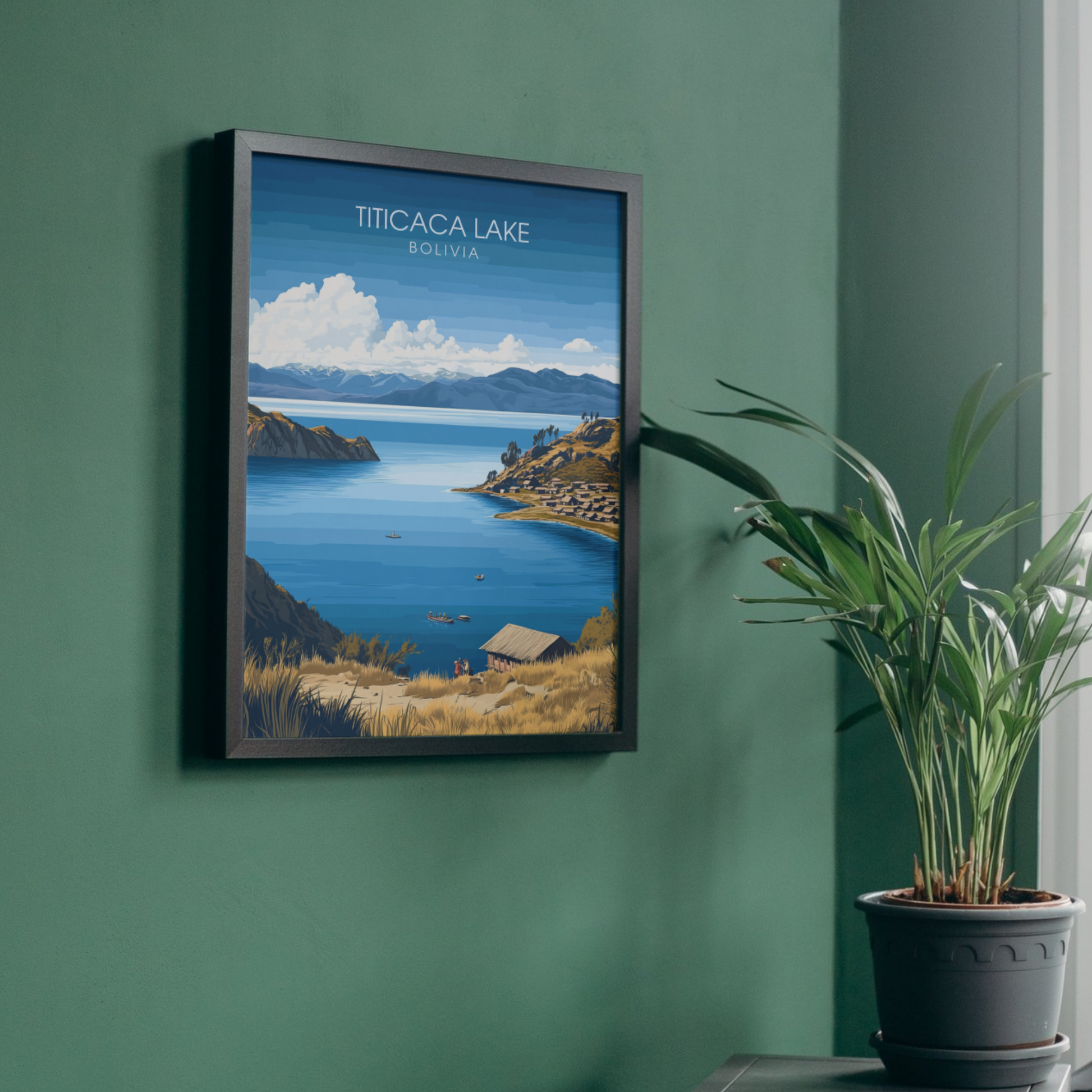 Affiche Lac Titicaca | Poster de voyage Bolivie | Affiche Lac