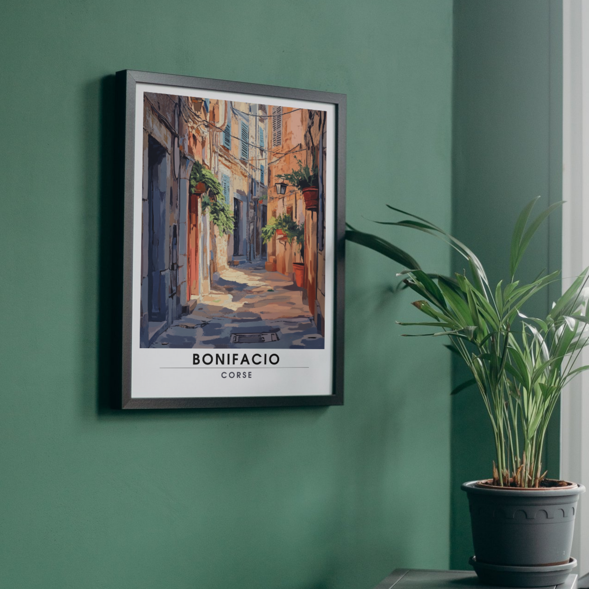 Affiche Bonifacio | Impression de voyage Corse | Affiche Corse