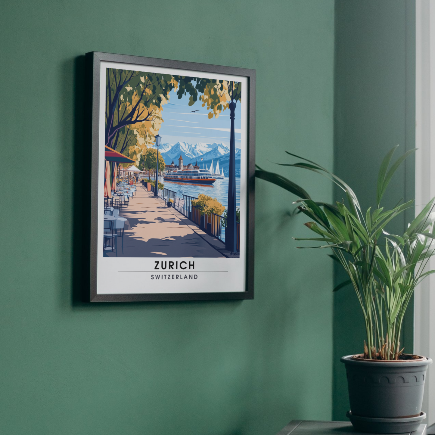 Affiche Zurich | Poster de voyage Suisse | Affiche Suisse