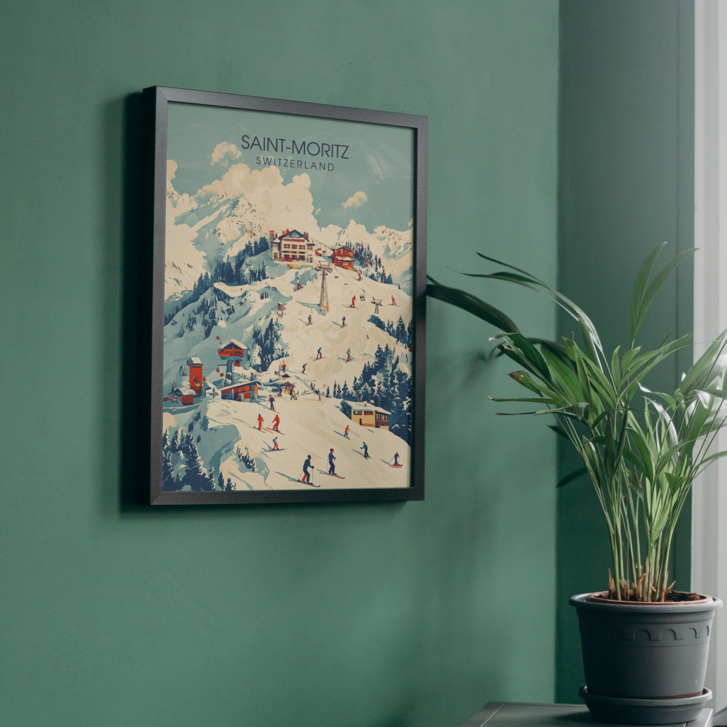 Affiche Saint-Moritz | Poster de voyage Suisse | Affiche Suisse