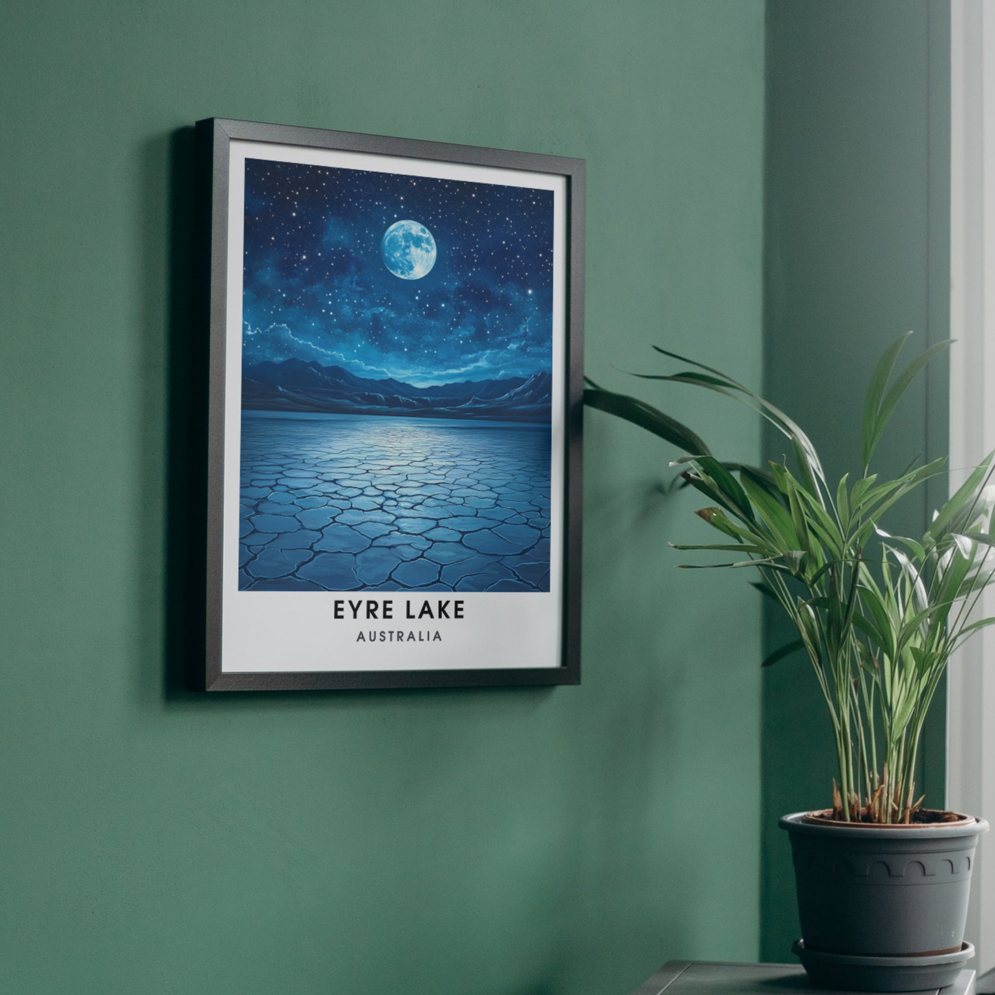 Affiche lac Eyre | Poster de voyage Australie | Affiche Lac