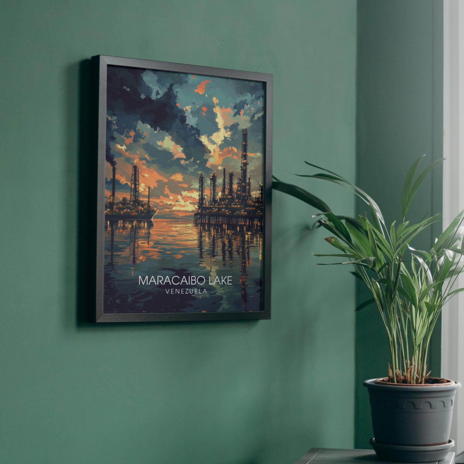 Affiche Lac Maracaibo | Impression Venezuela | Affiche Lac