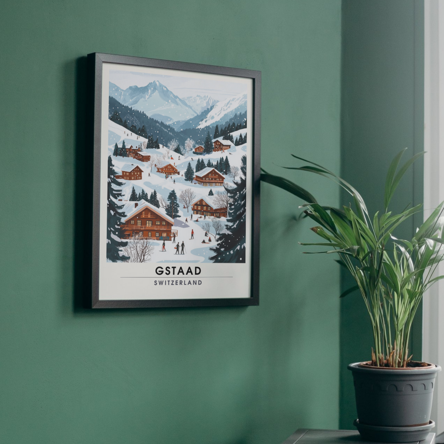 Gstaad Poster, Schweiz | Gstaad-Druck, Ski-Poster